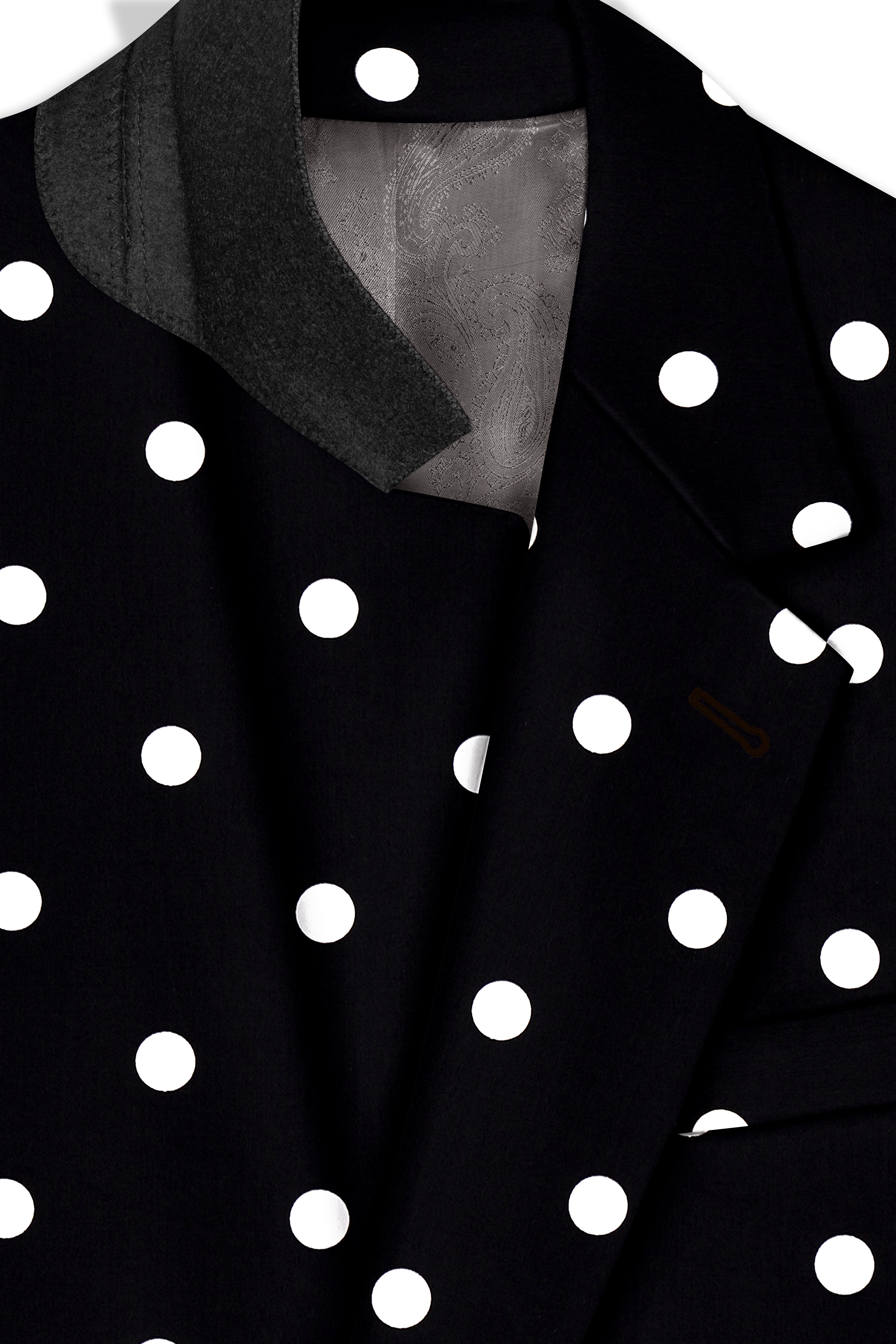 Jade Black Polka Printed Designer Blazer