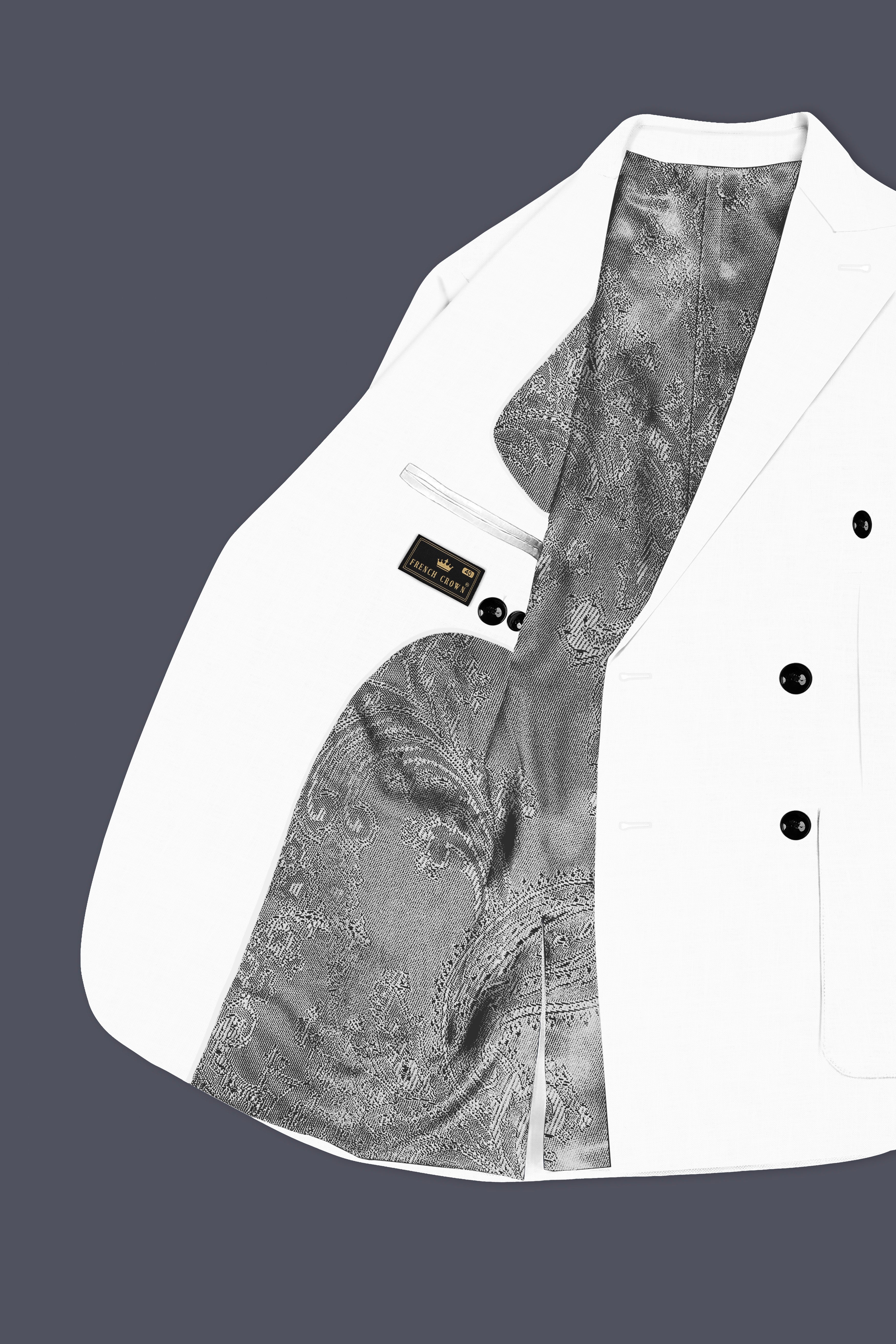 Snow White Luxurious Linen Double-breasted Sports Blazer