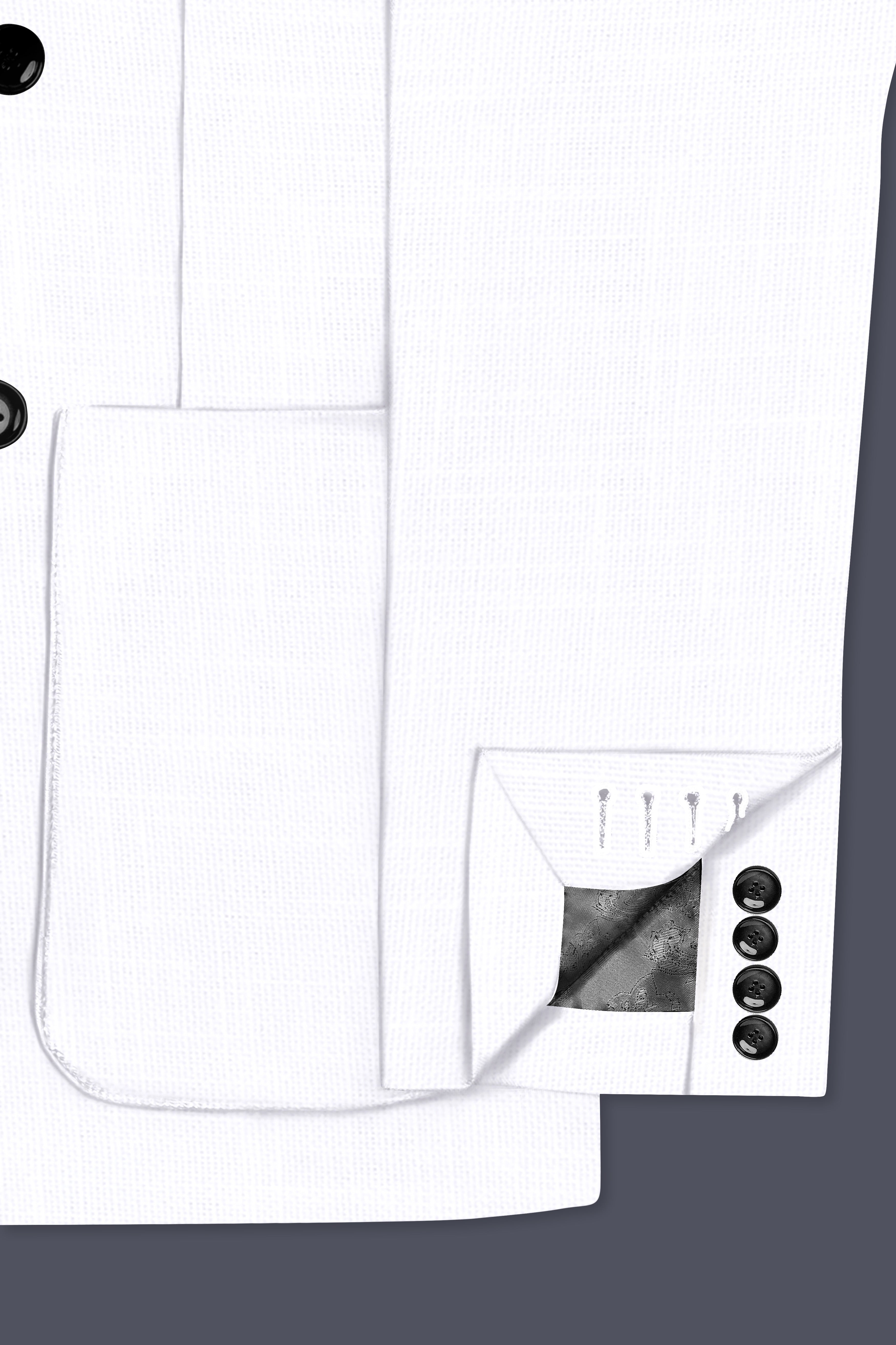 Snow White Luxurious Linen Double-breasted Sports Blazer