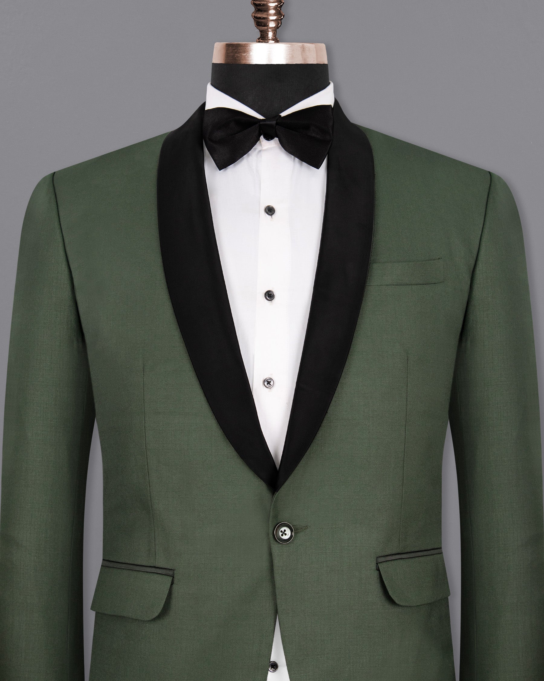 Nandor Green Tuxedo Wool Rich Blazer