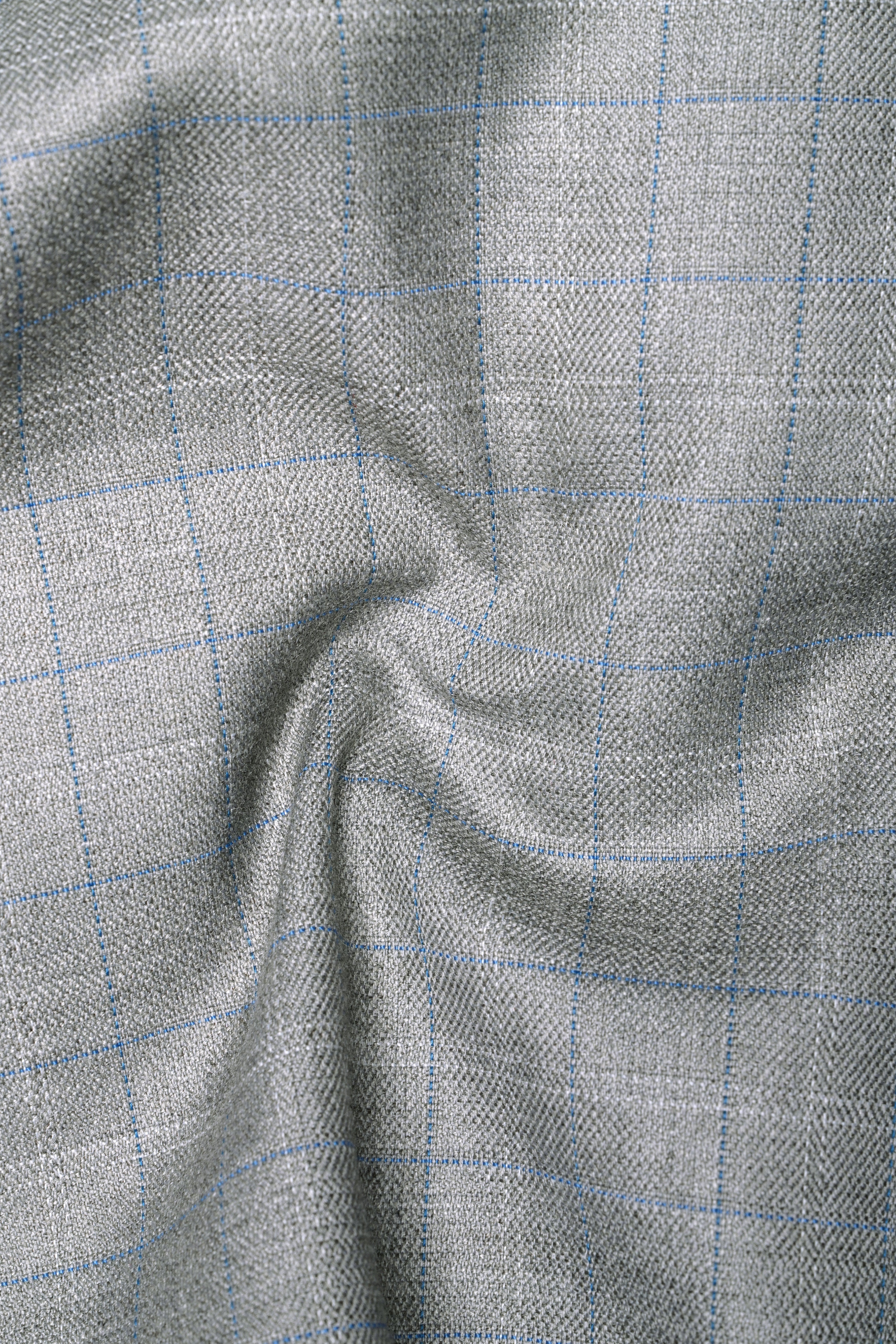 Pale Slate Plaid Double-breasted Woolrich Sports Blazer