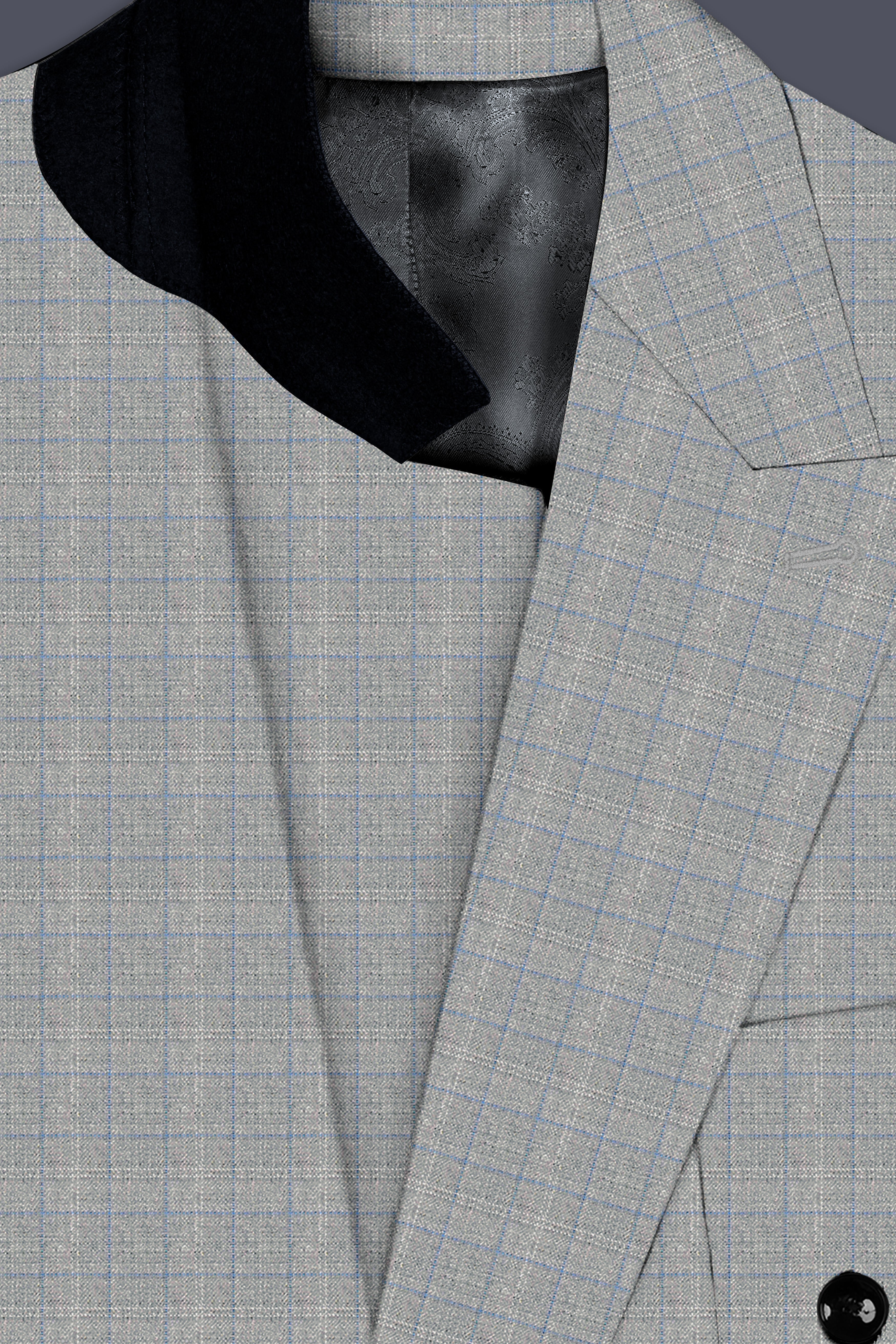Pale Slate Plaid Double-breasted Woolrich Sports Blazer