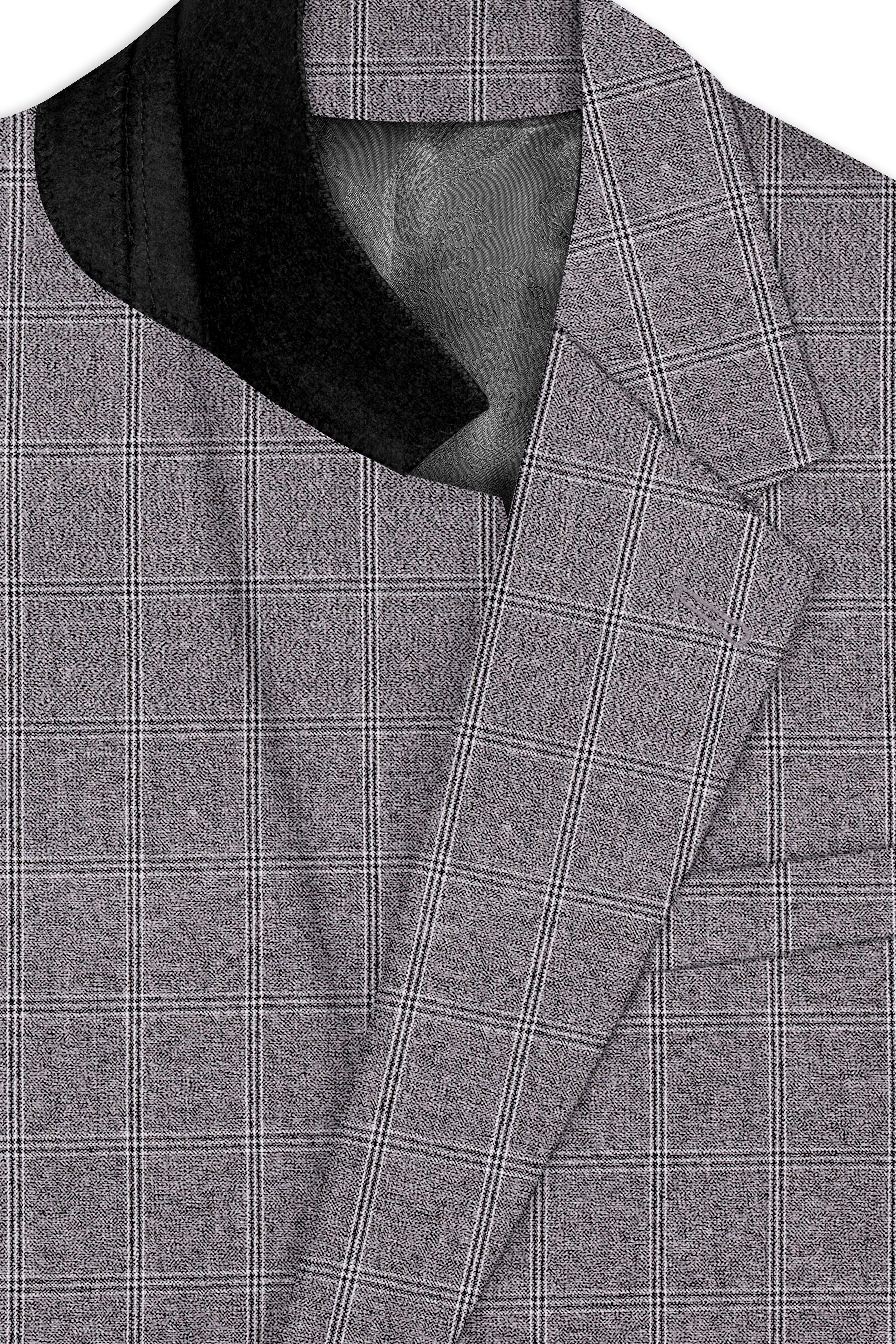 Manatee Grey windowpane Wool Rich Blazer