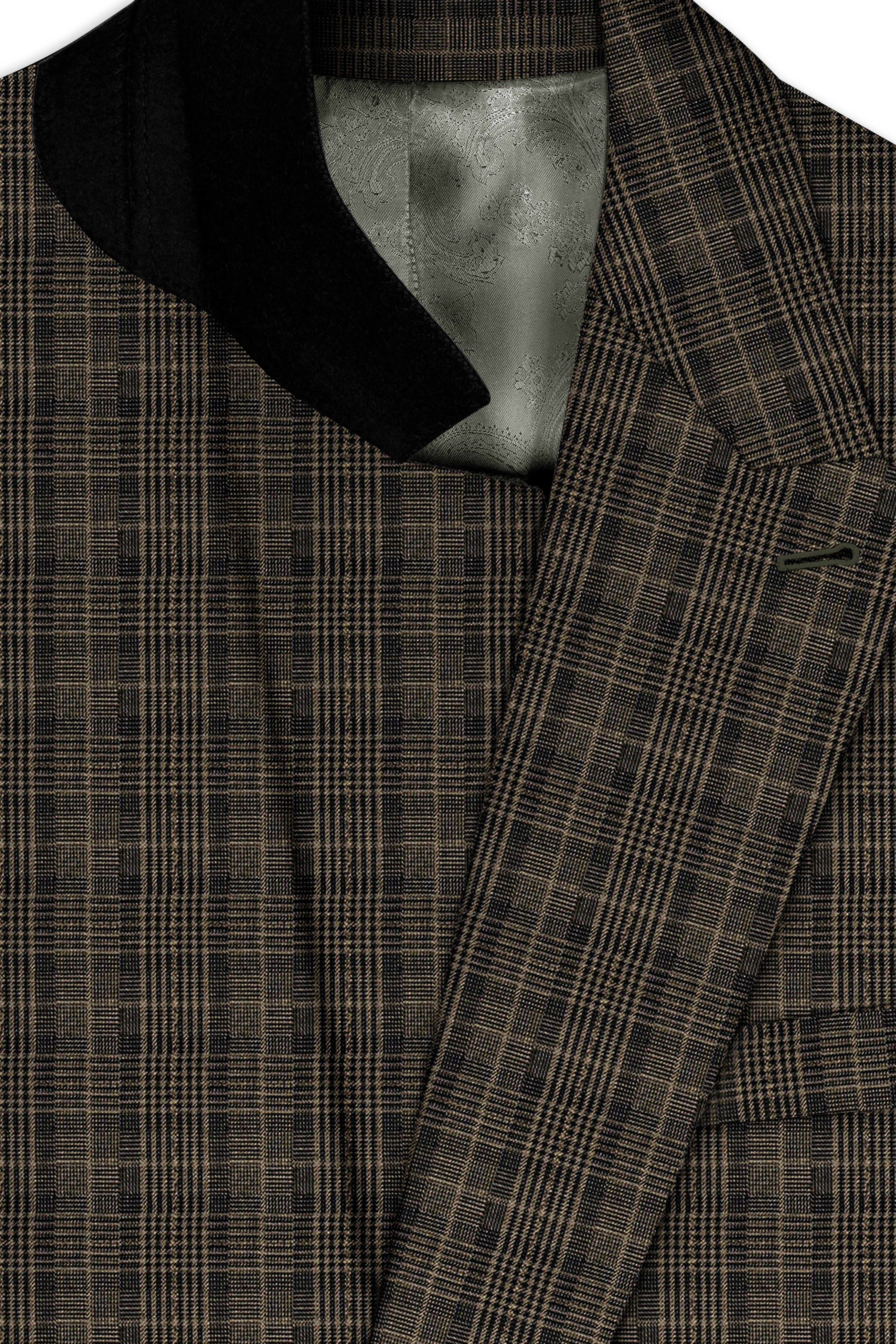 Walnut Plaid Double Breasted Blazer