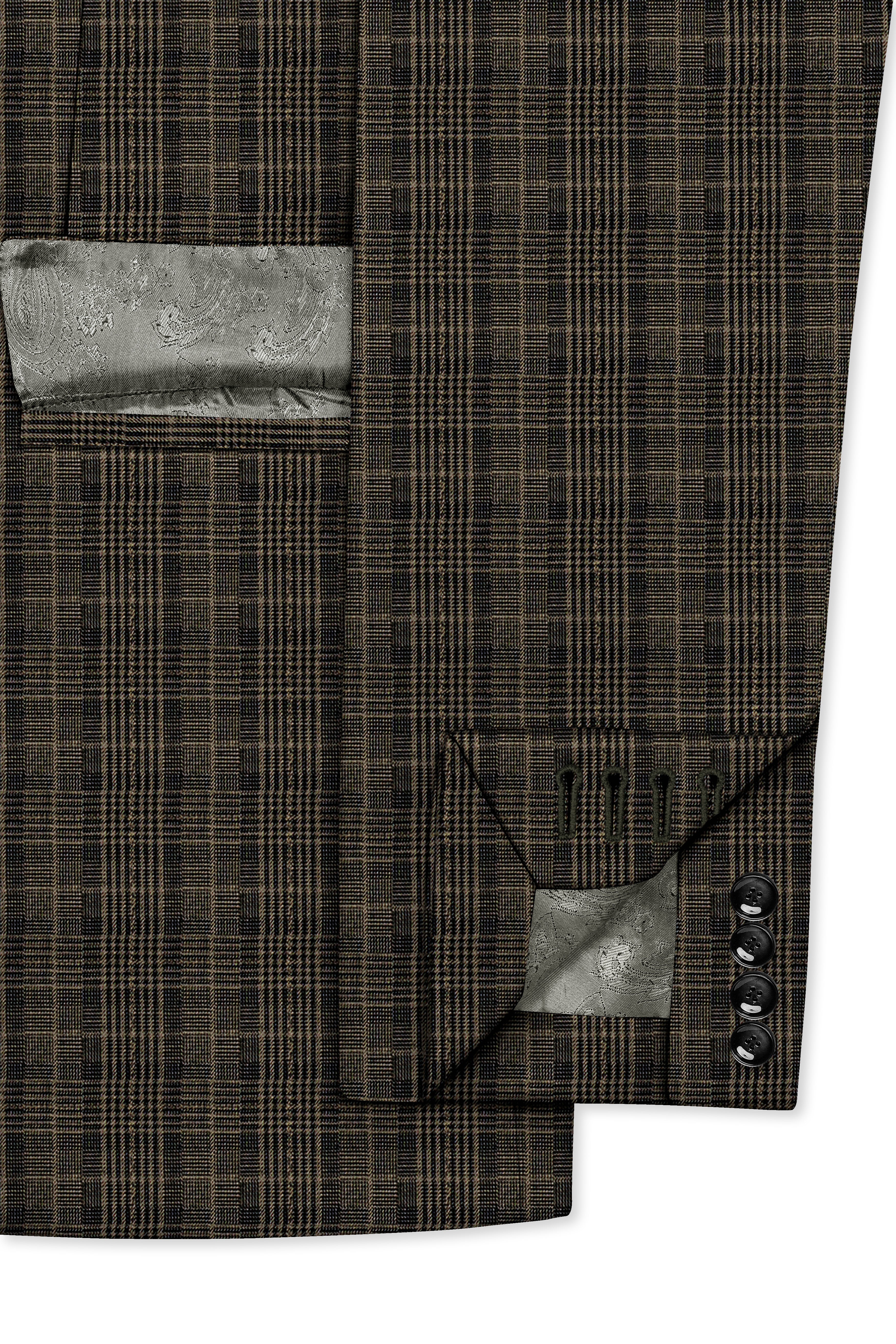 Walnut Plaid Double Breasted Blazer