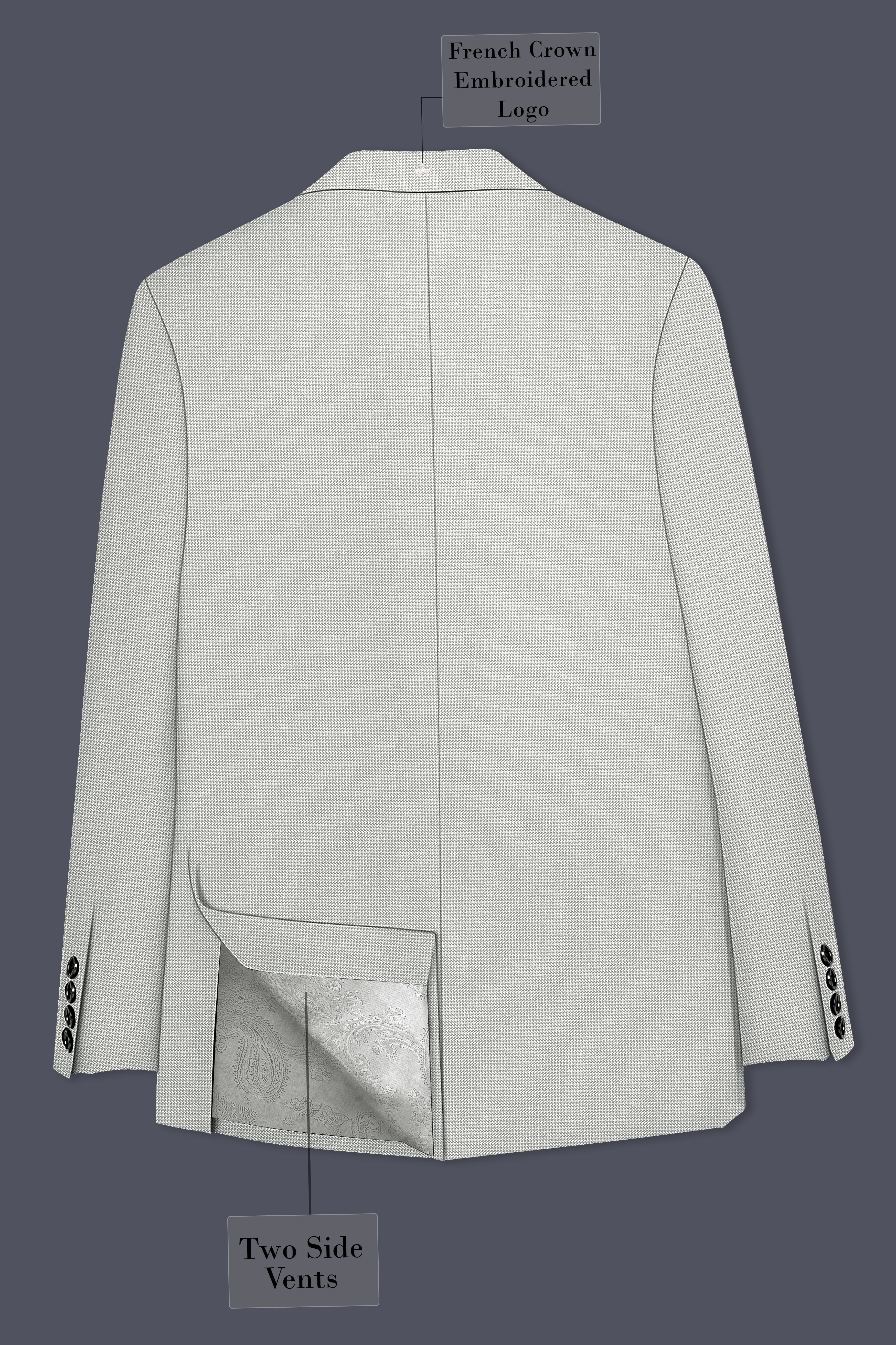 Shady Lady Grey houndstooth Wool Rich Blazer