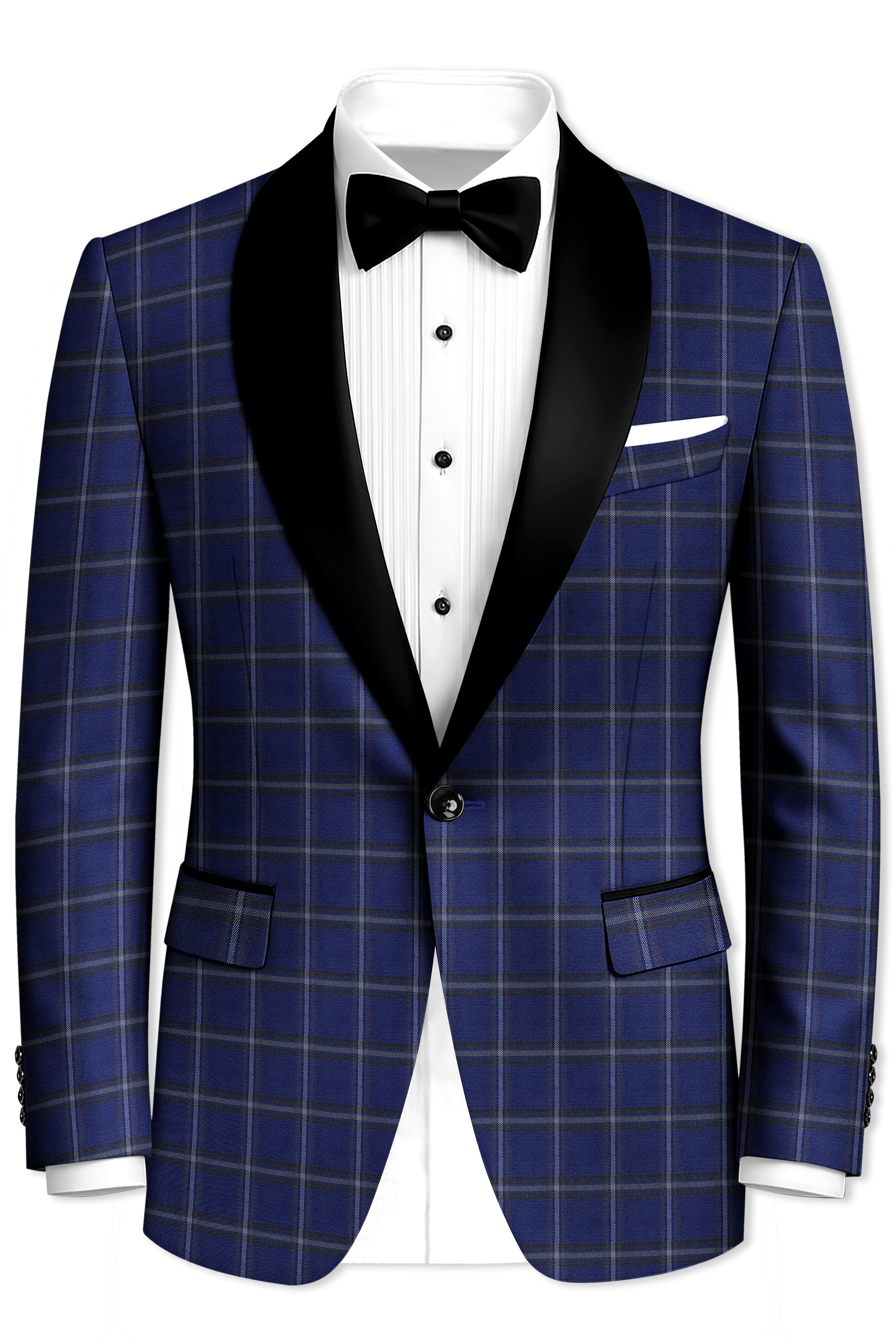 Rhino Blue Windowpane Woolrich Tuxedo Blazer