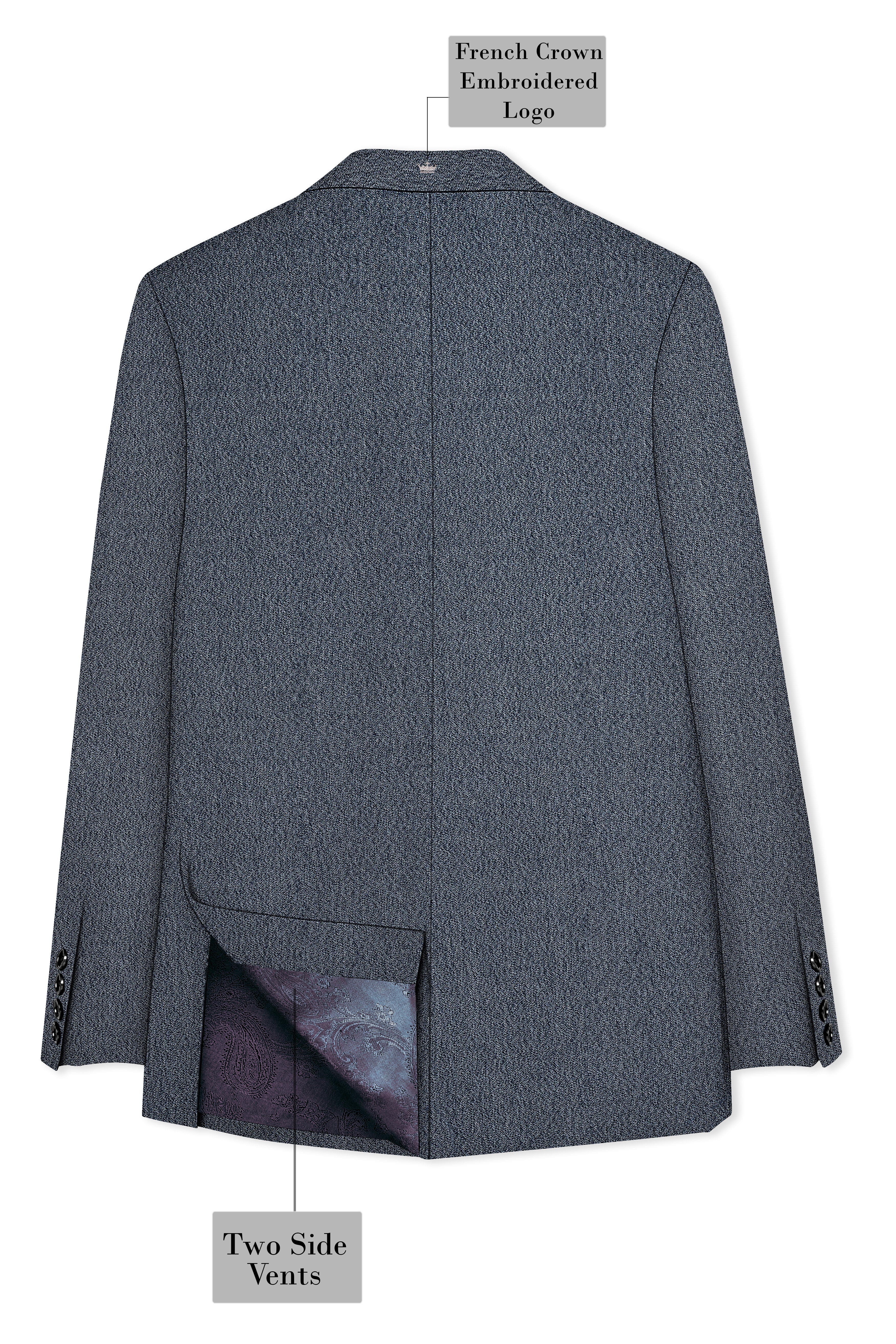 Oslo Gray Double Breasted Premium Cotton Sports Blazer