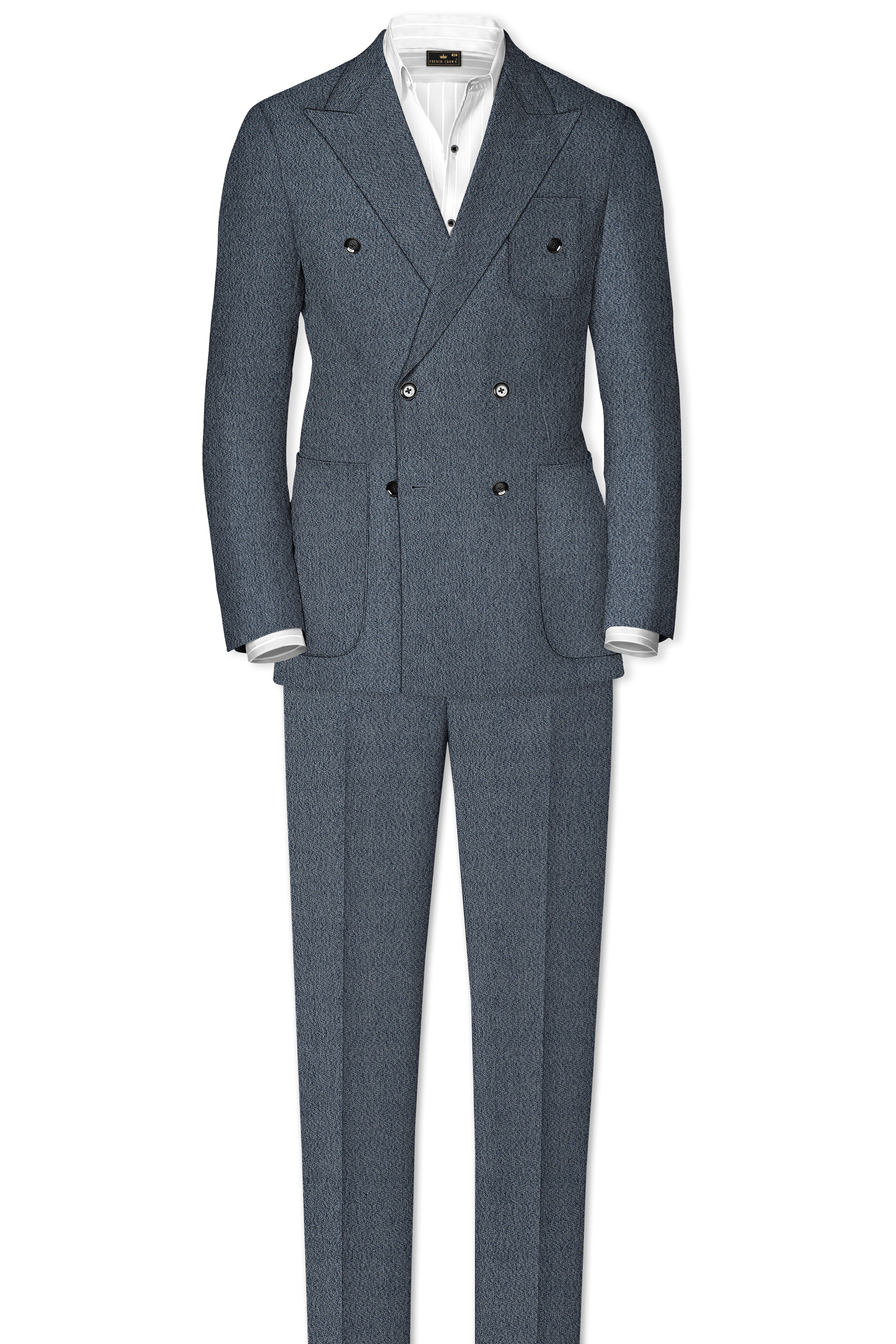 Oslo Gray Double Breasted Premium Cotton Sports Blazer