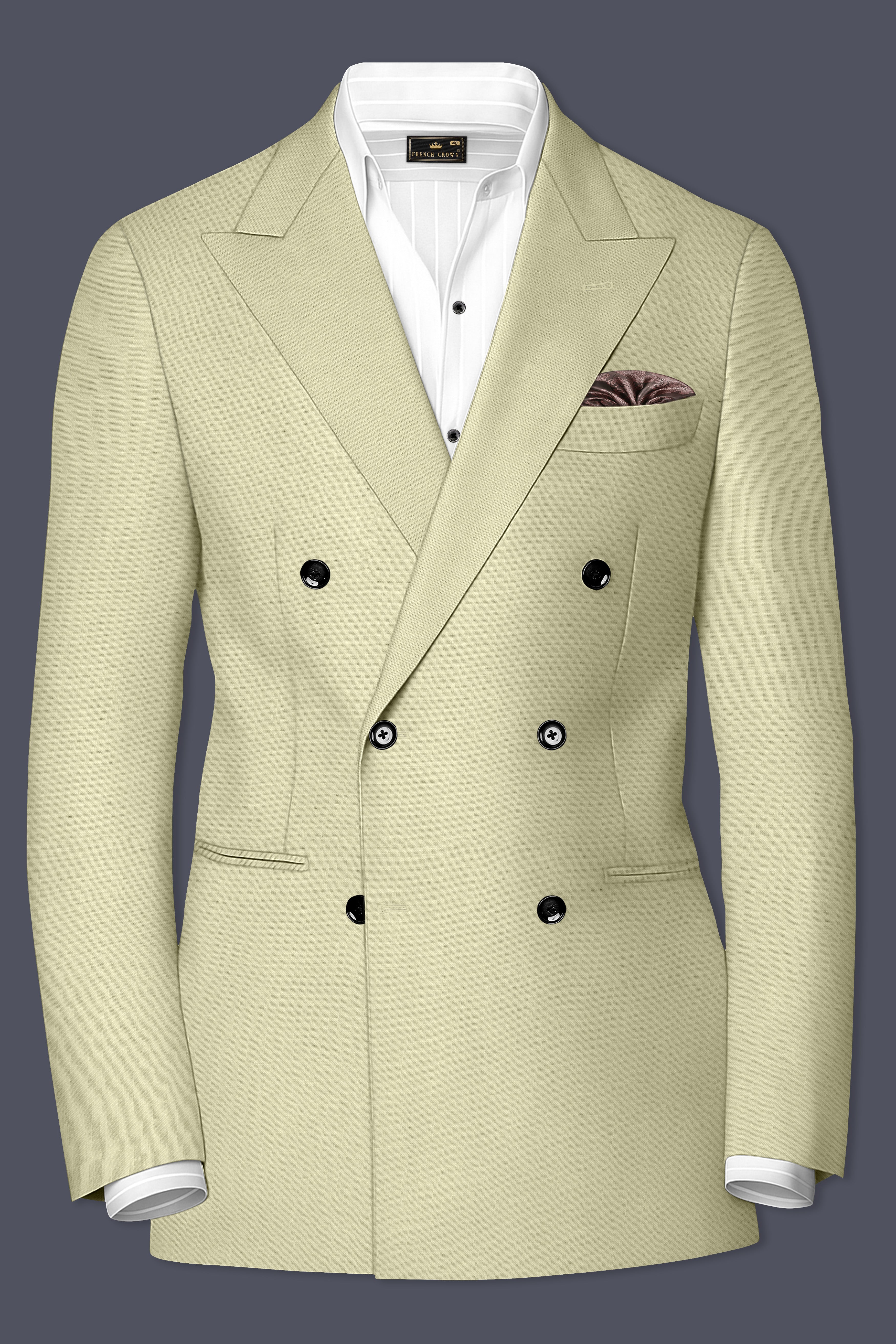 Soft Amber Double Breasted Premium Cotton Blazer