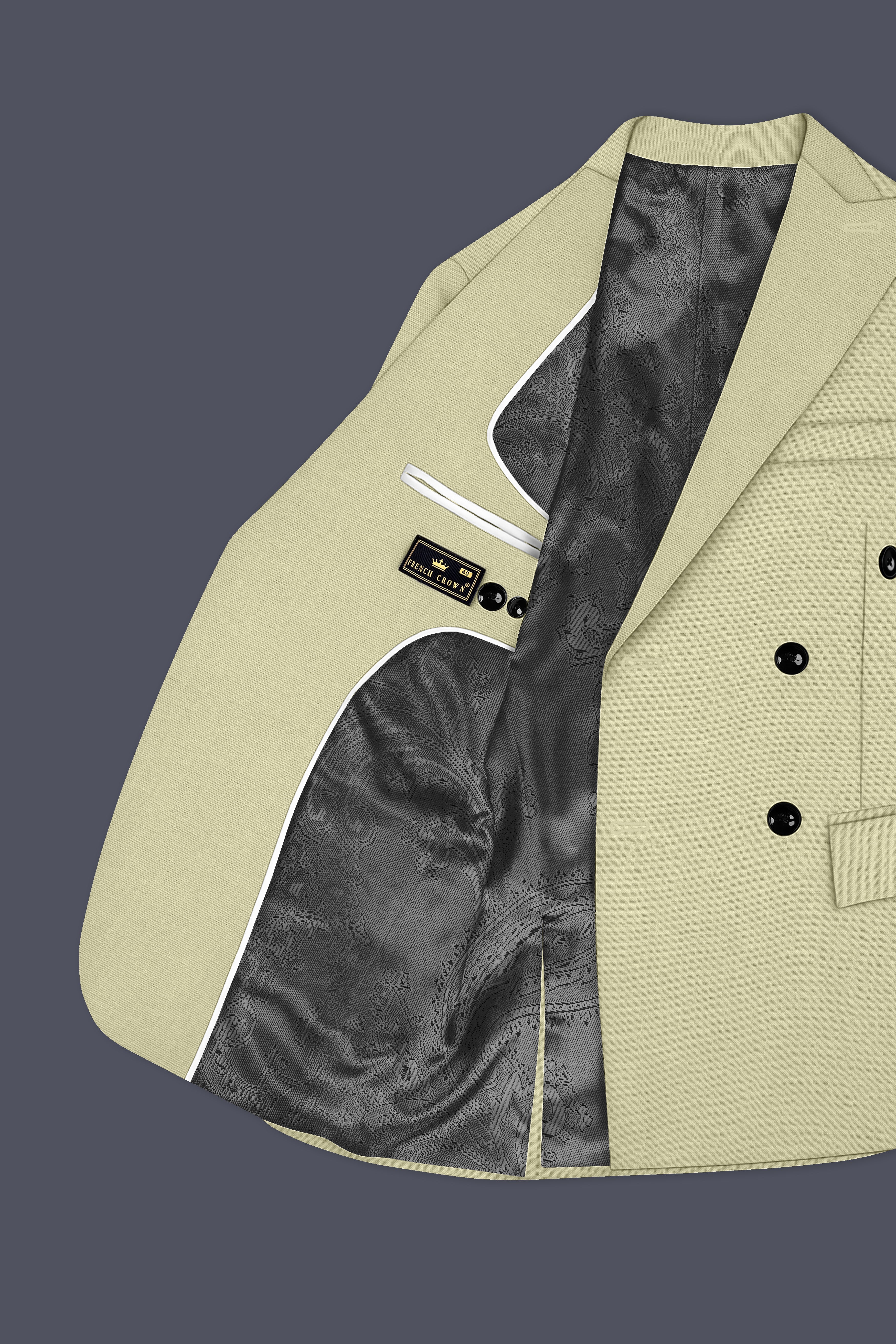 Soft Amber Double Breasted Premium Cotton Blazer