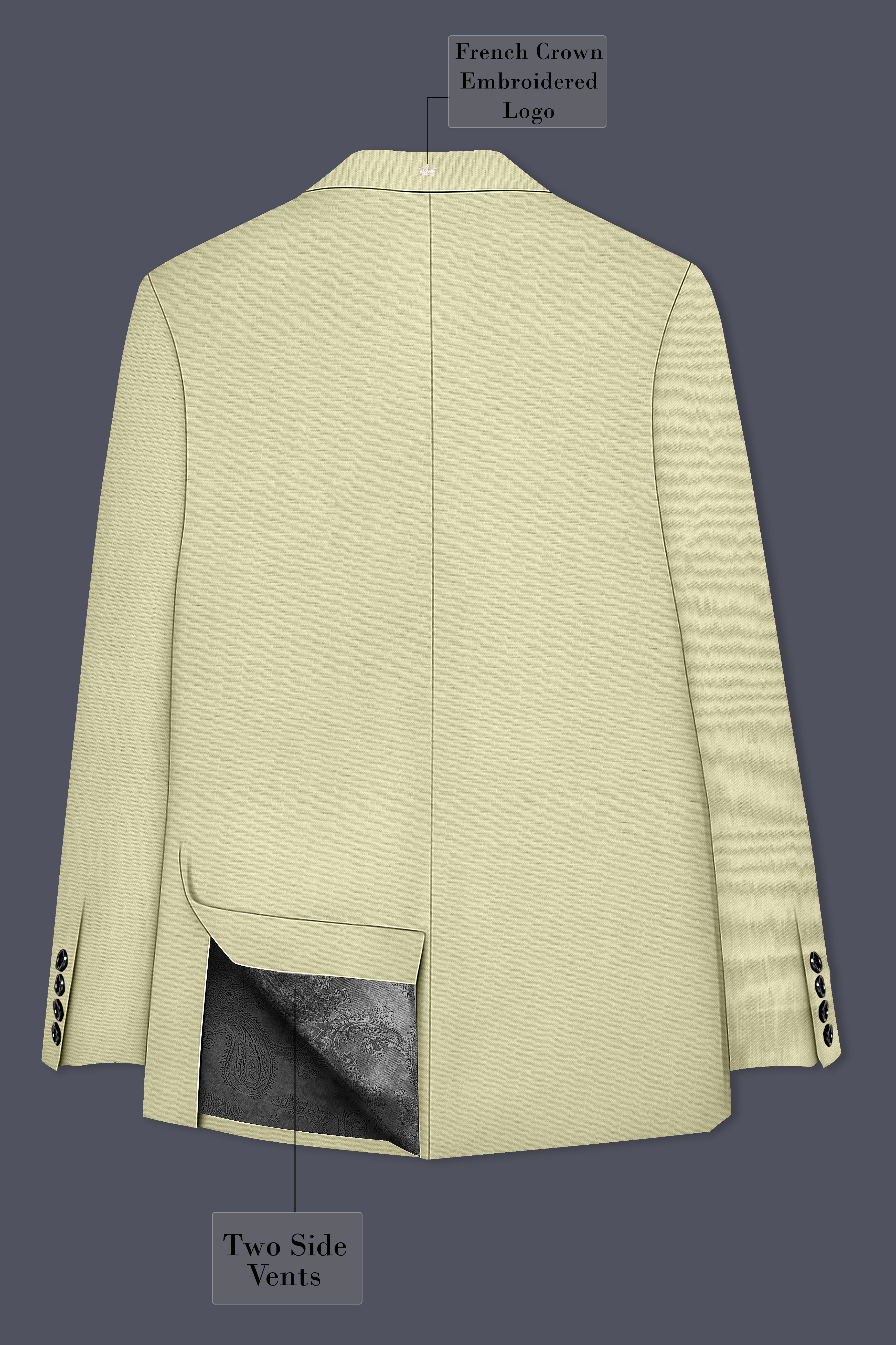 Soft Amber Double Breasted Premium Cotton Blazer