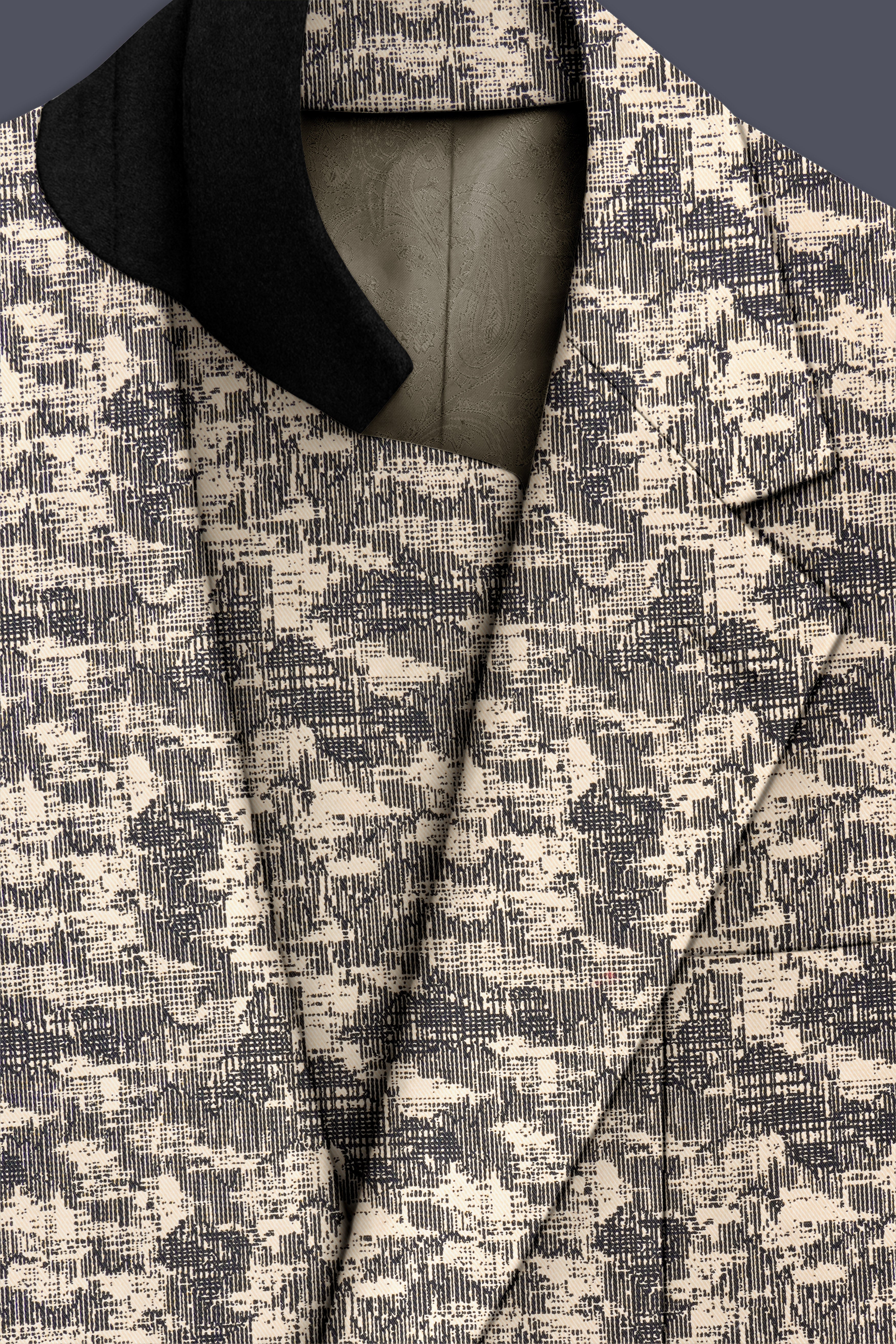 Bastille and Champagne Beige Abstract Printed Designer Blazer