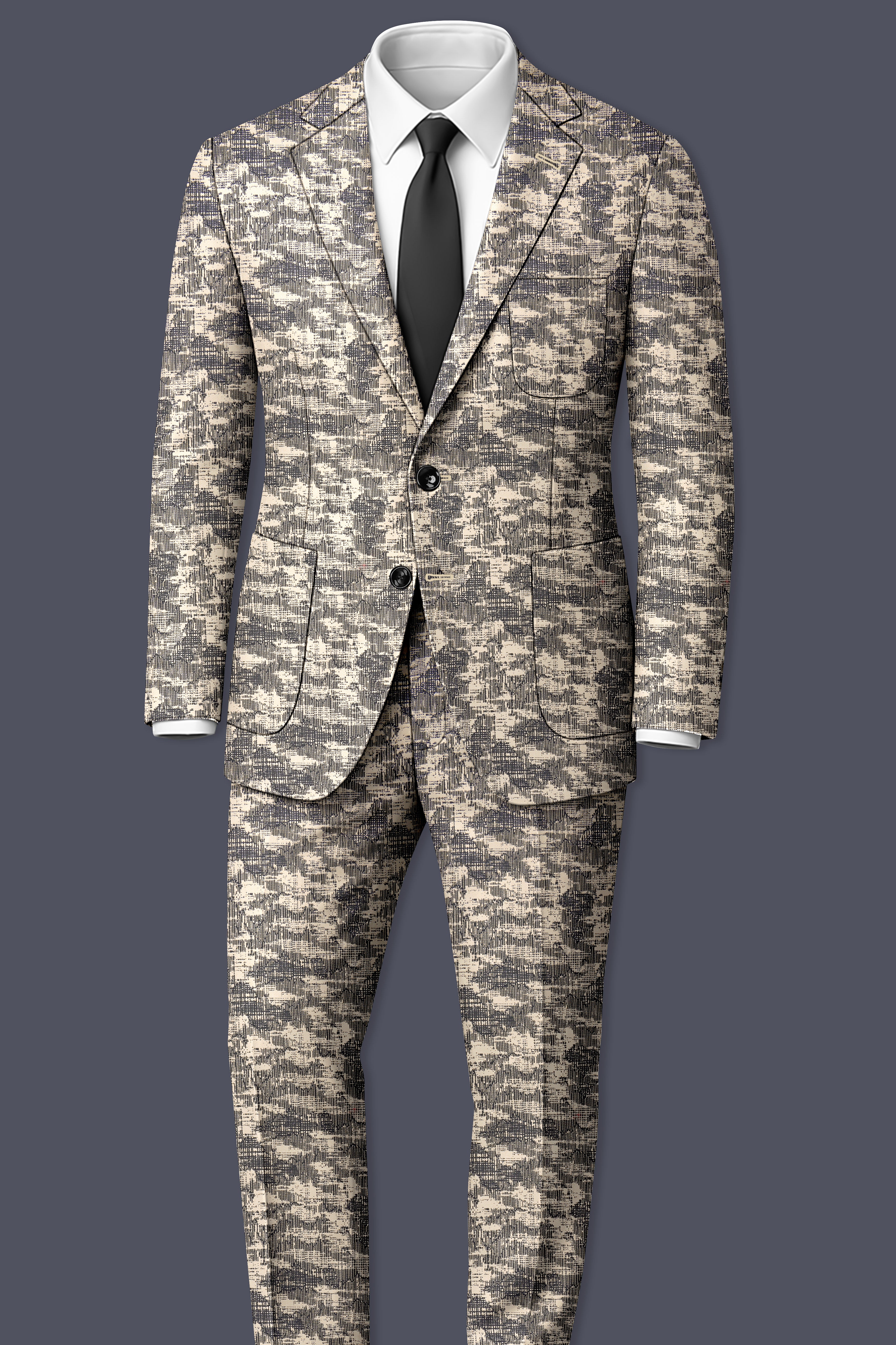 Bastille and Champagne Beige Abstract Printed Designer Blazer