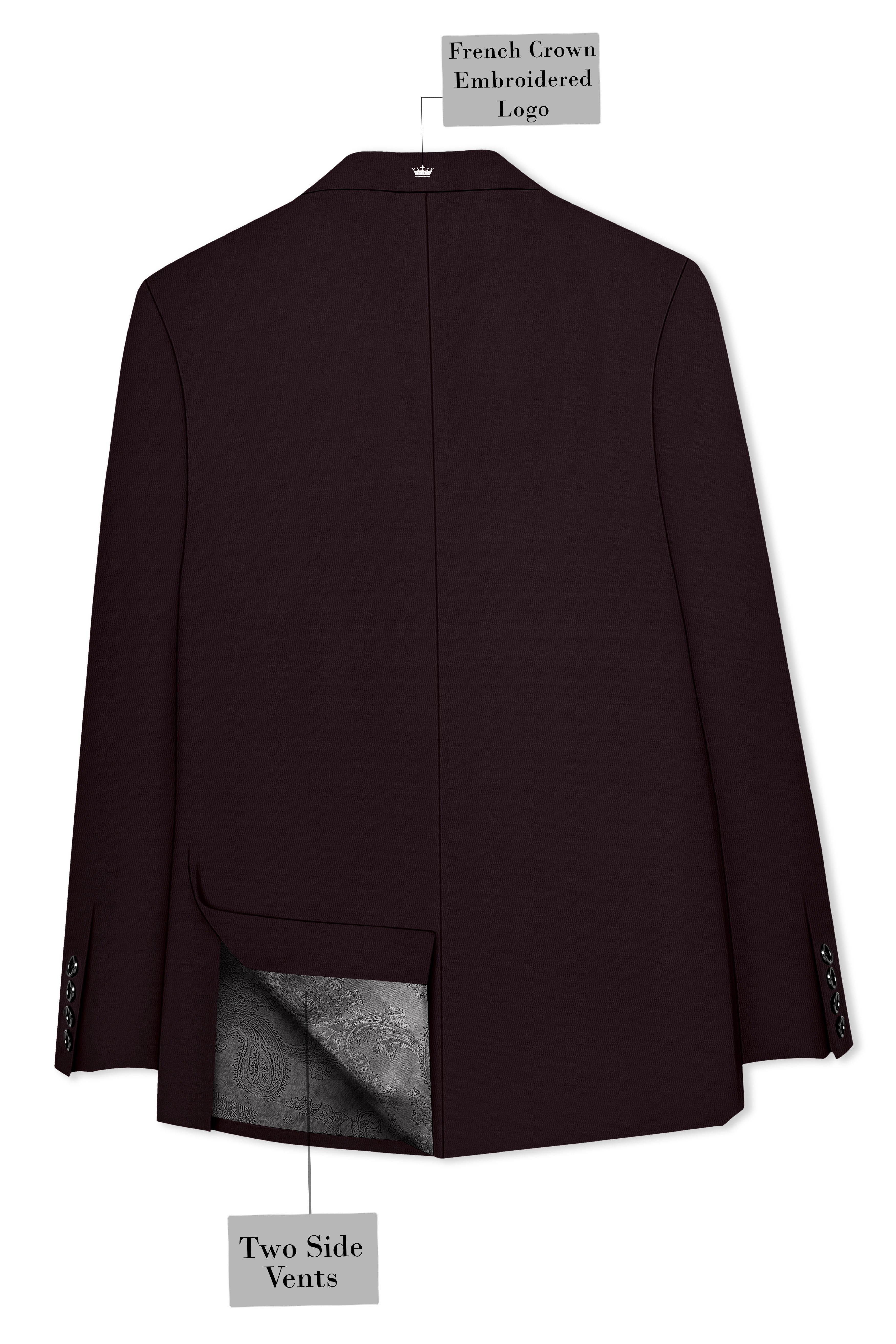 Bistre Brown Single Breasted Blazer