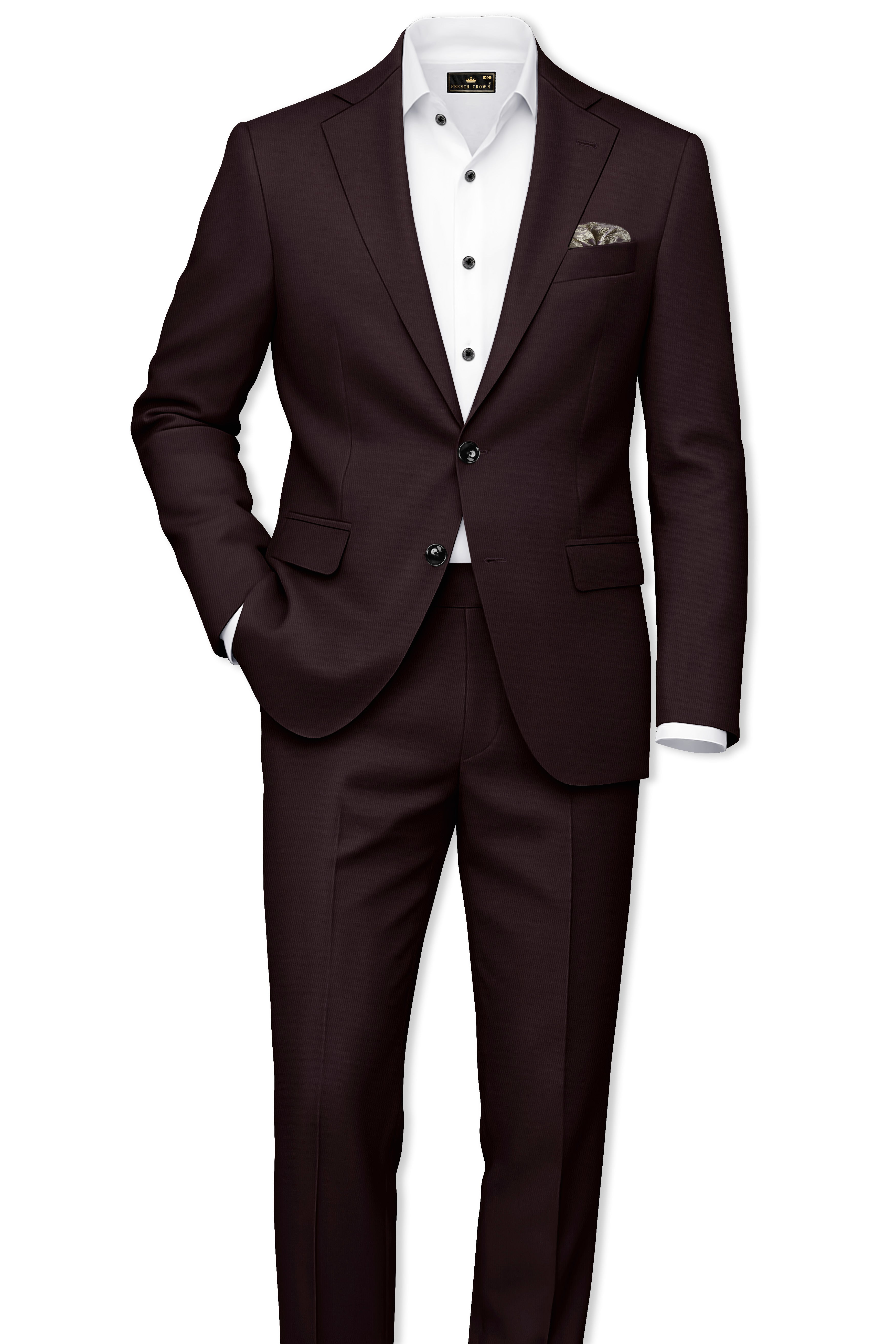 Bistre Brown Single Breasted Blazer