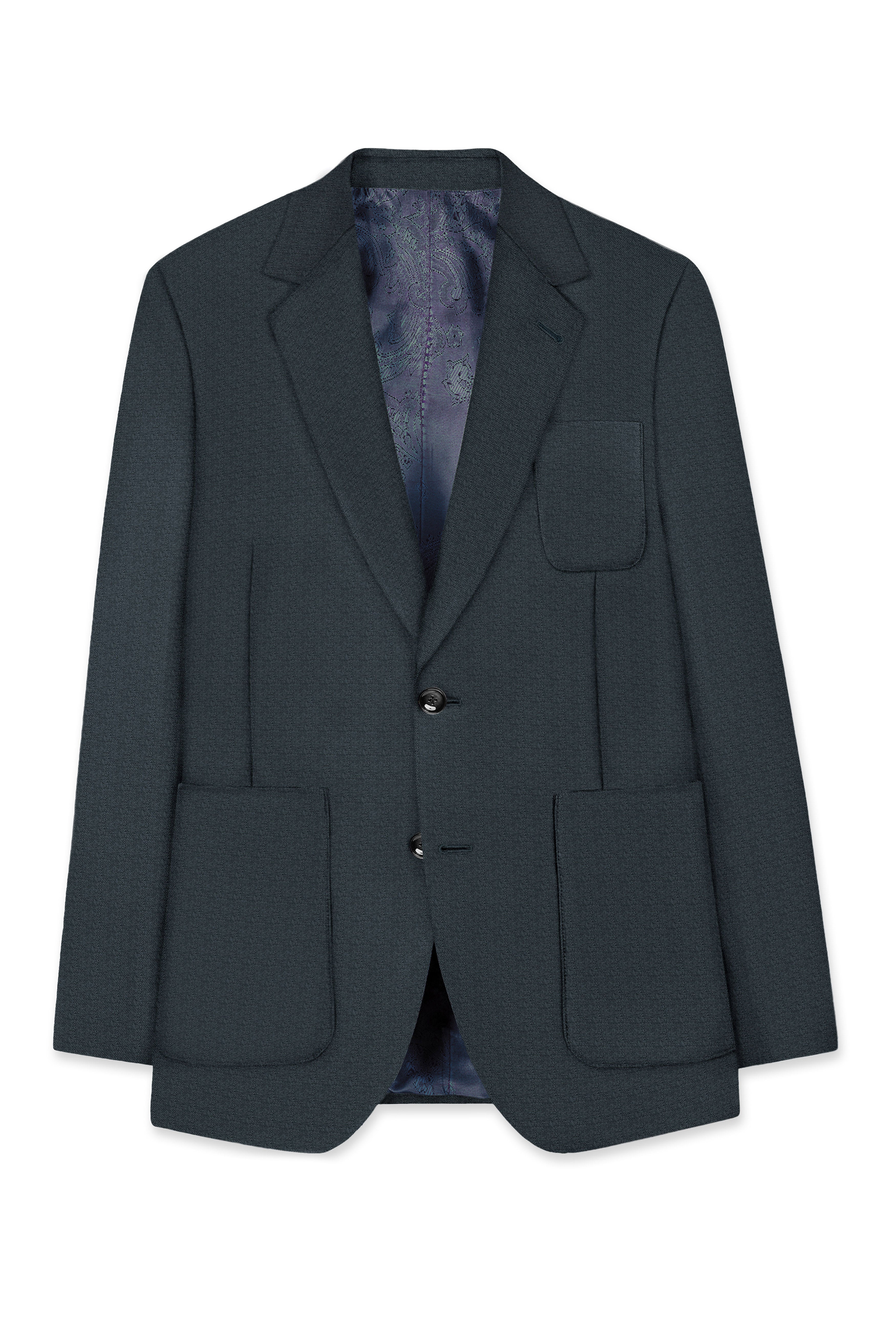 Limed Spruce Grey Single Breasted Sports Premium Cotton Blazer