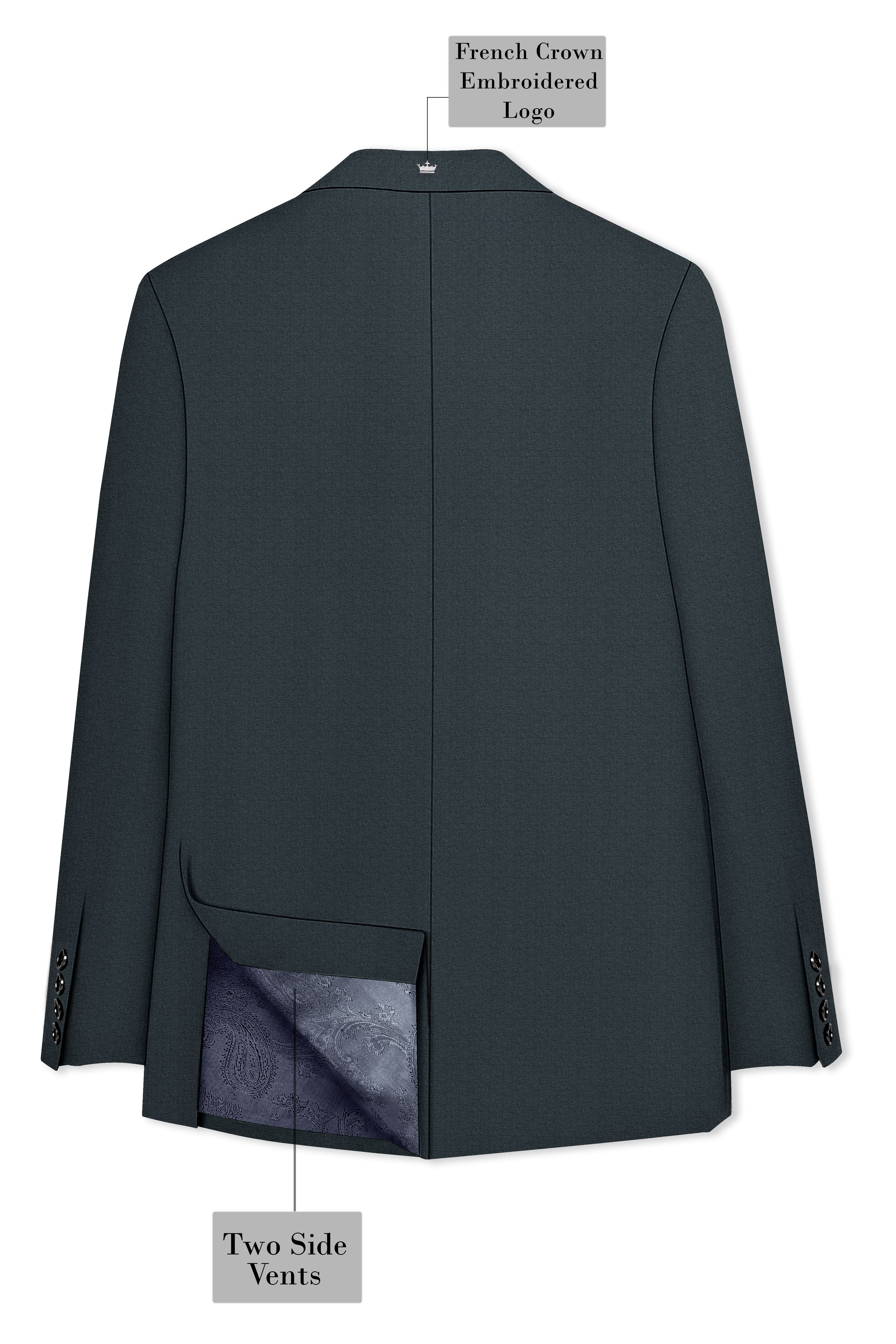 Limed Spruce Grey Single Breasted Sports Premium Cotton Blazer