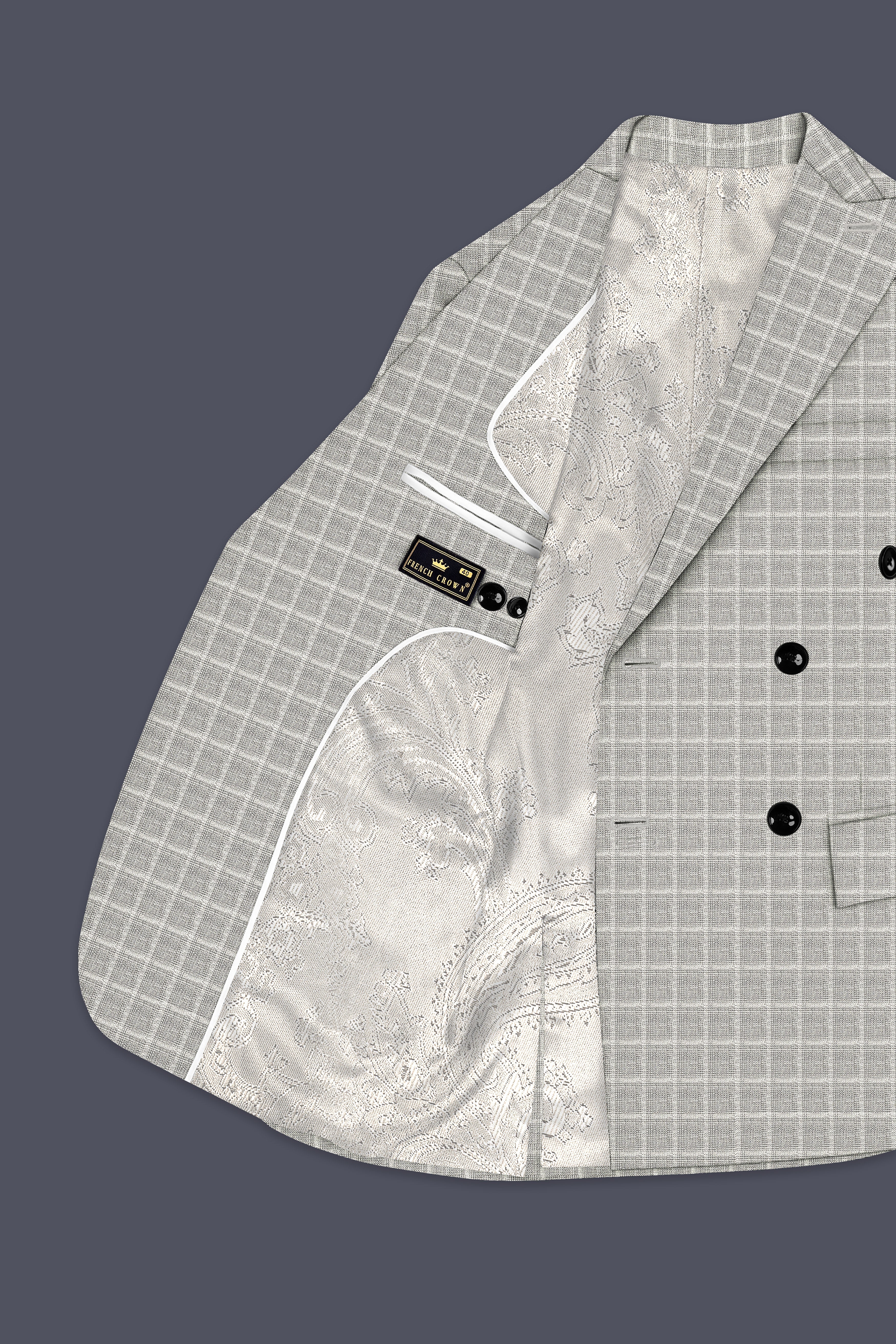 Timberwolf light Brown Plaid Double Breasted Blazer