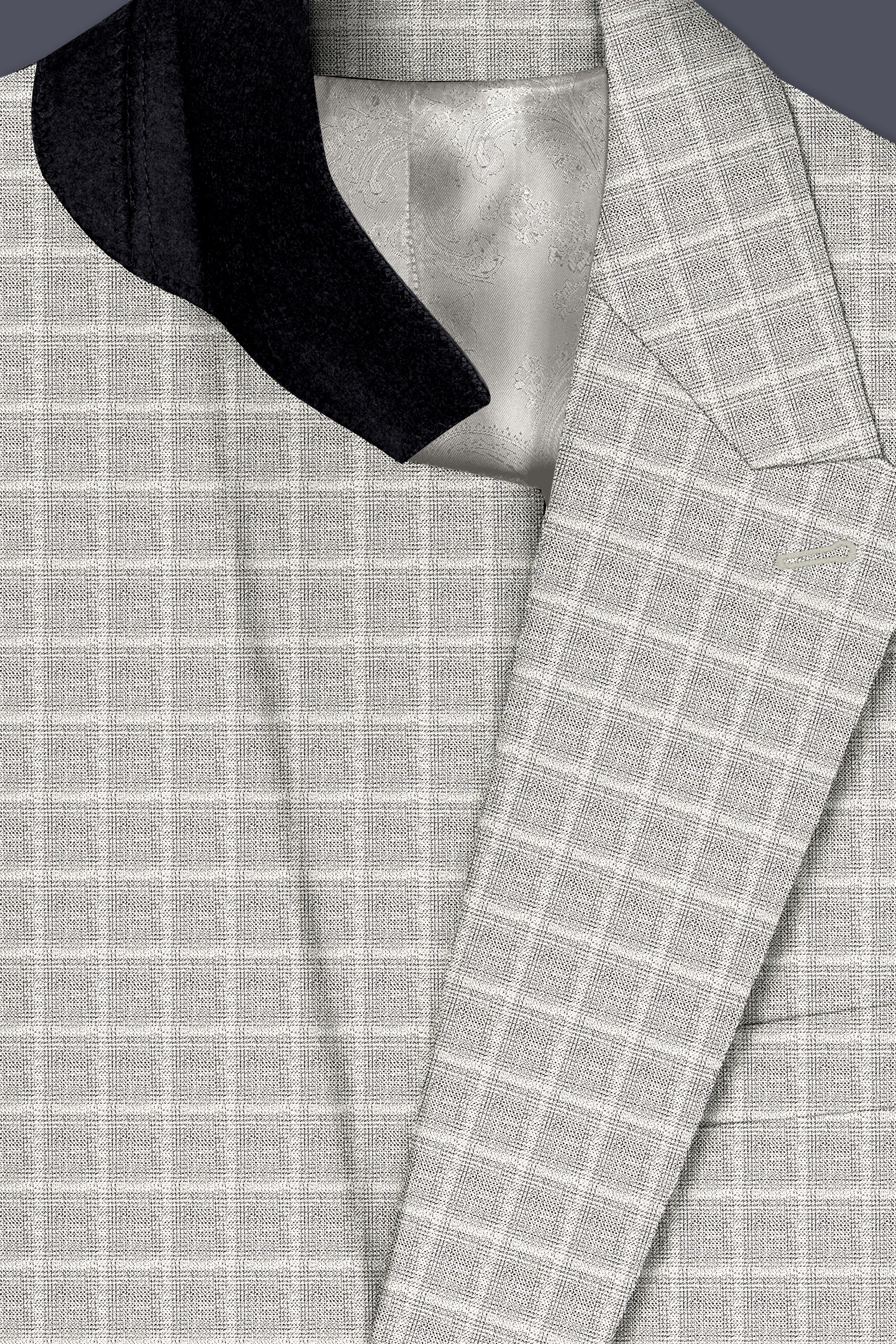 Timberwolf light Brown Plaid Double Breasted Blazer