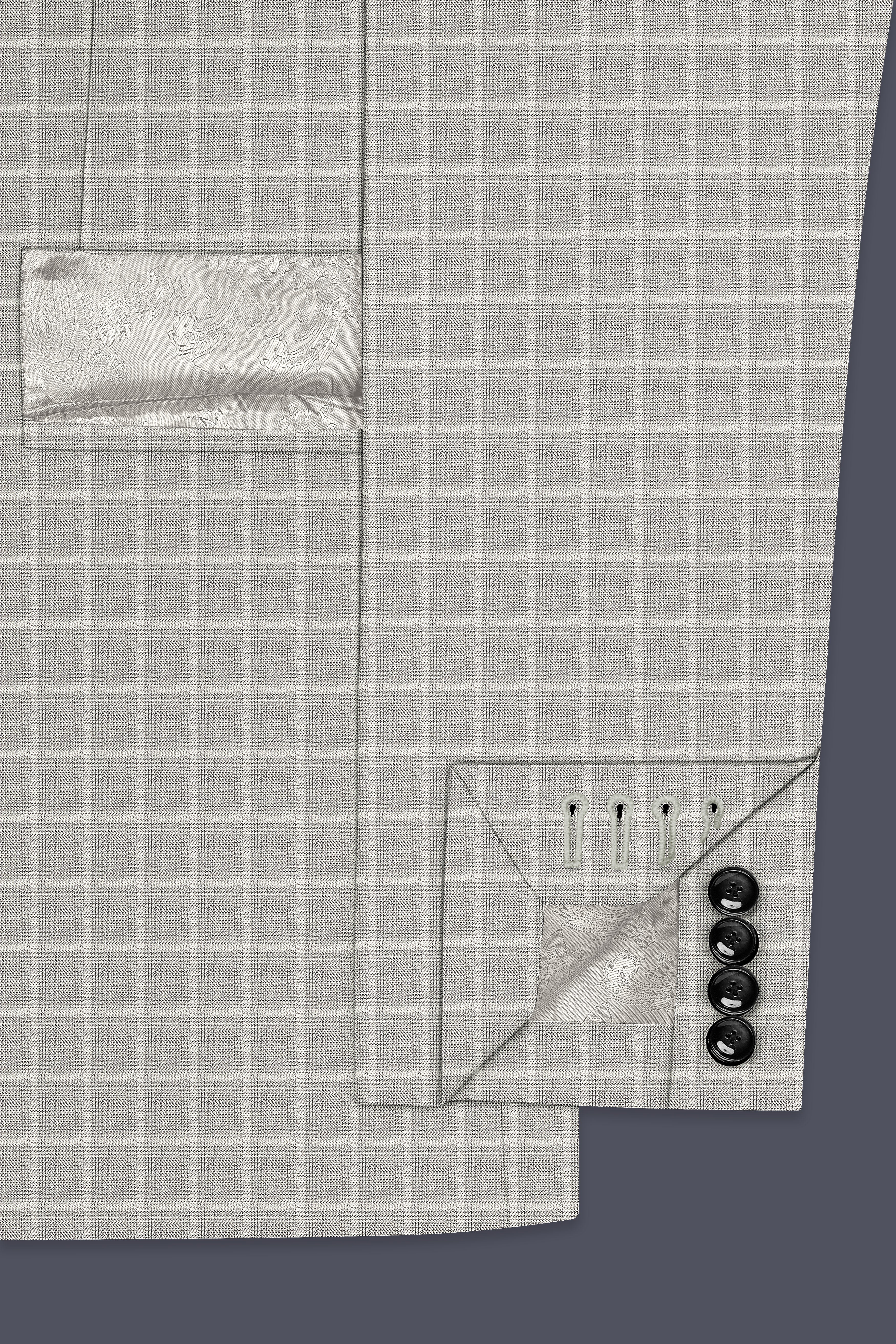 Timberwolf light Brown Plaid Double Breasted Blazer