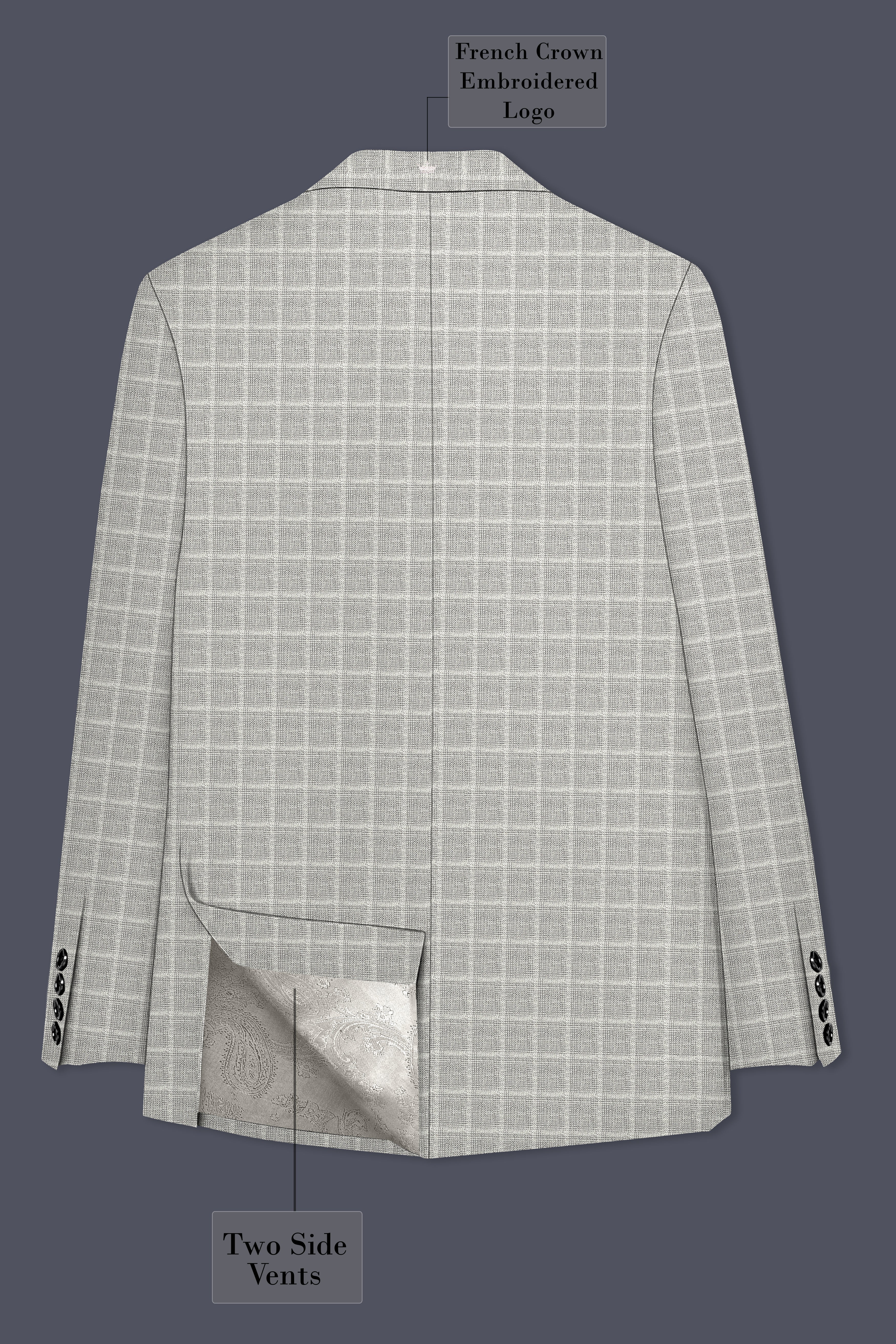 Timberwolf light Brown Plaid Double Breasted Blazer