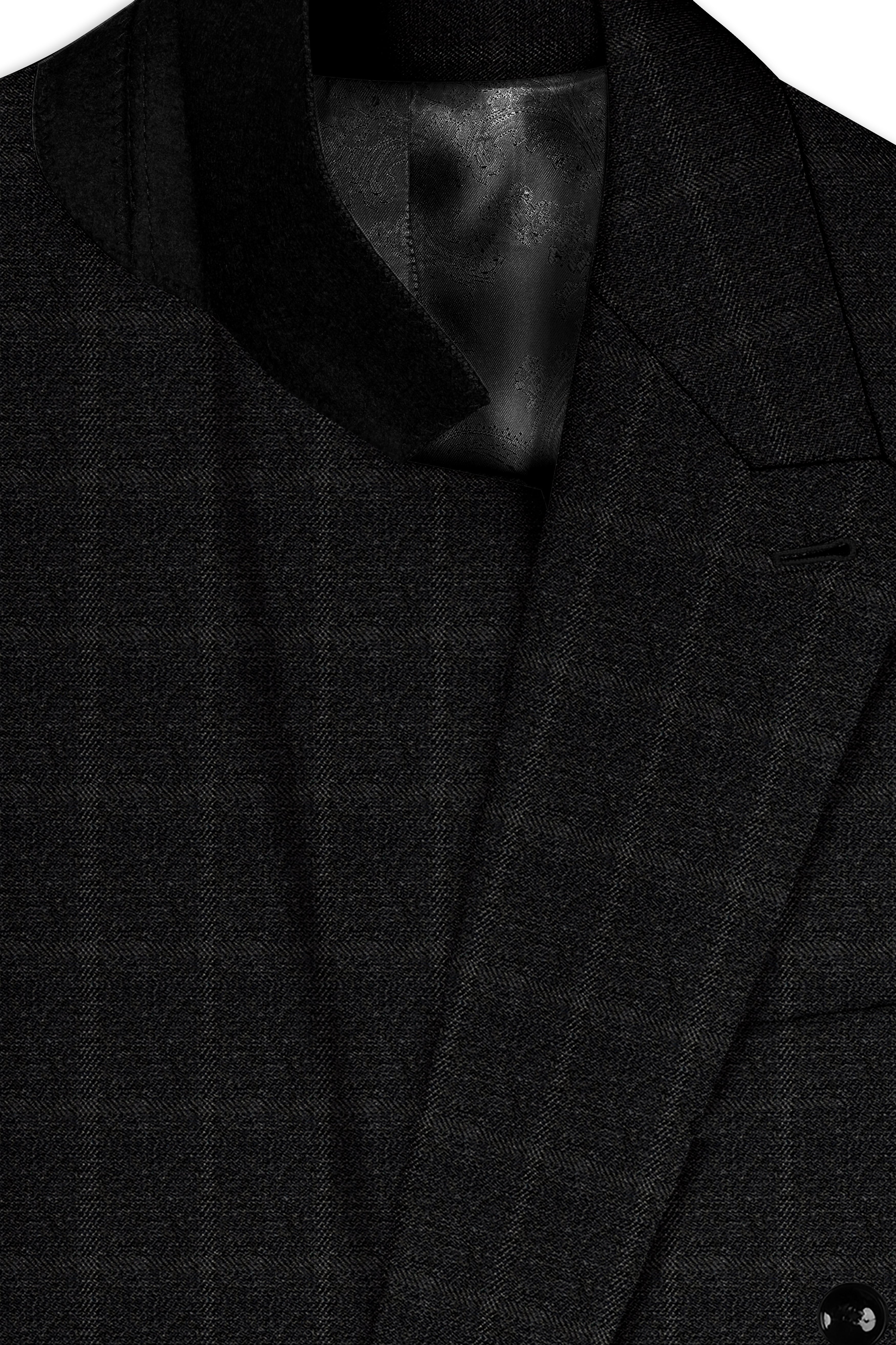Zeus Black Windowpane Double Breasted Blazer