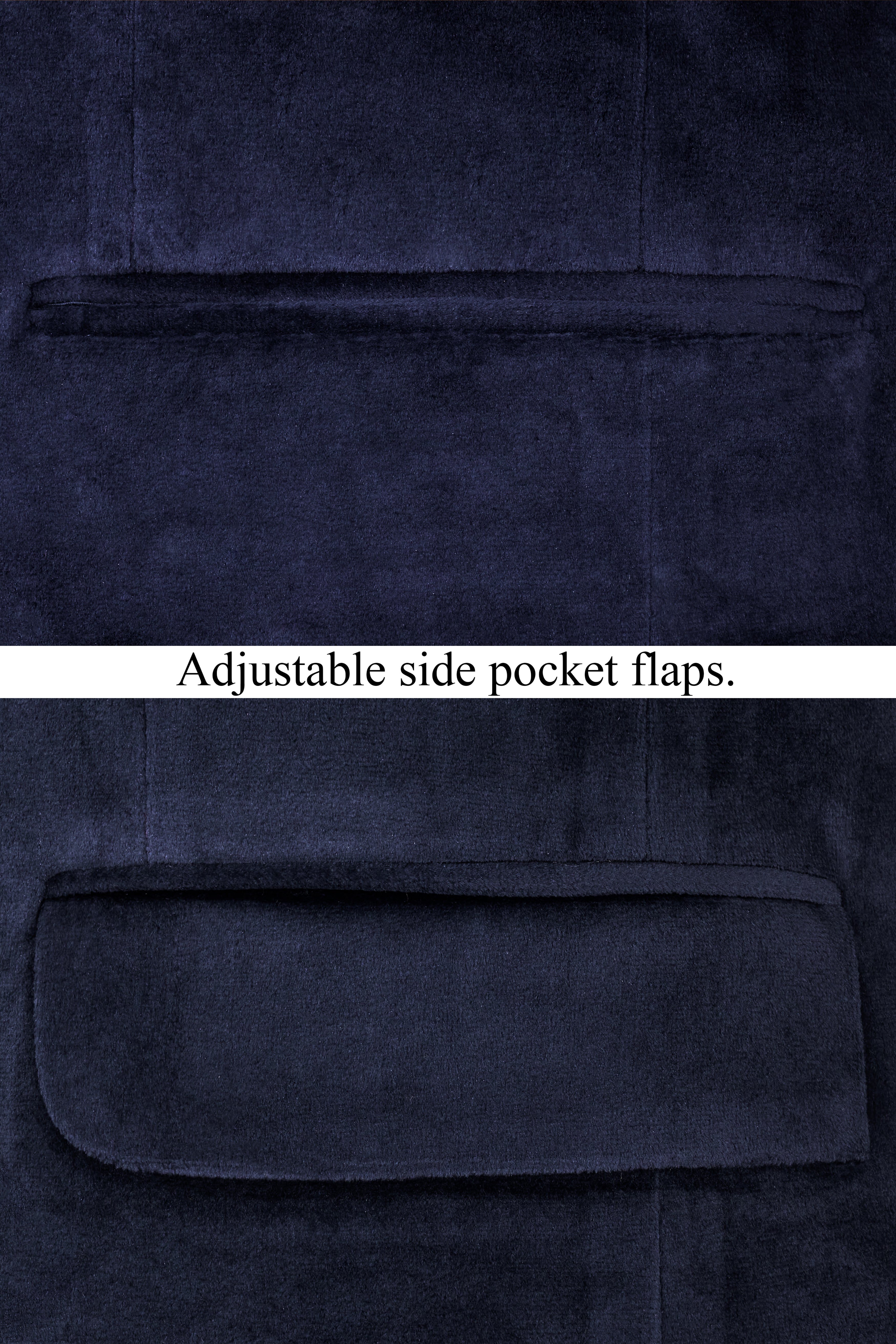 Firefly Blue Bandhgala Velvet Designer Blazer