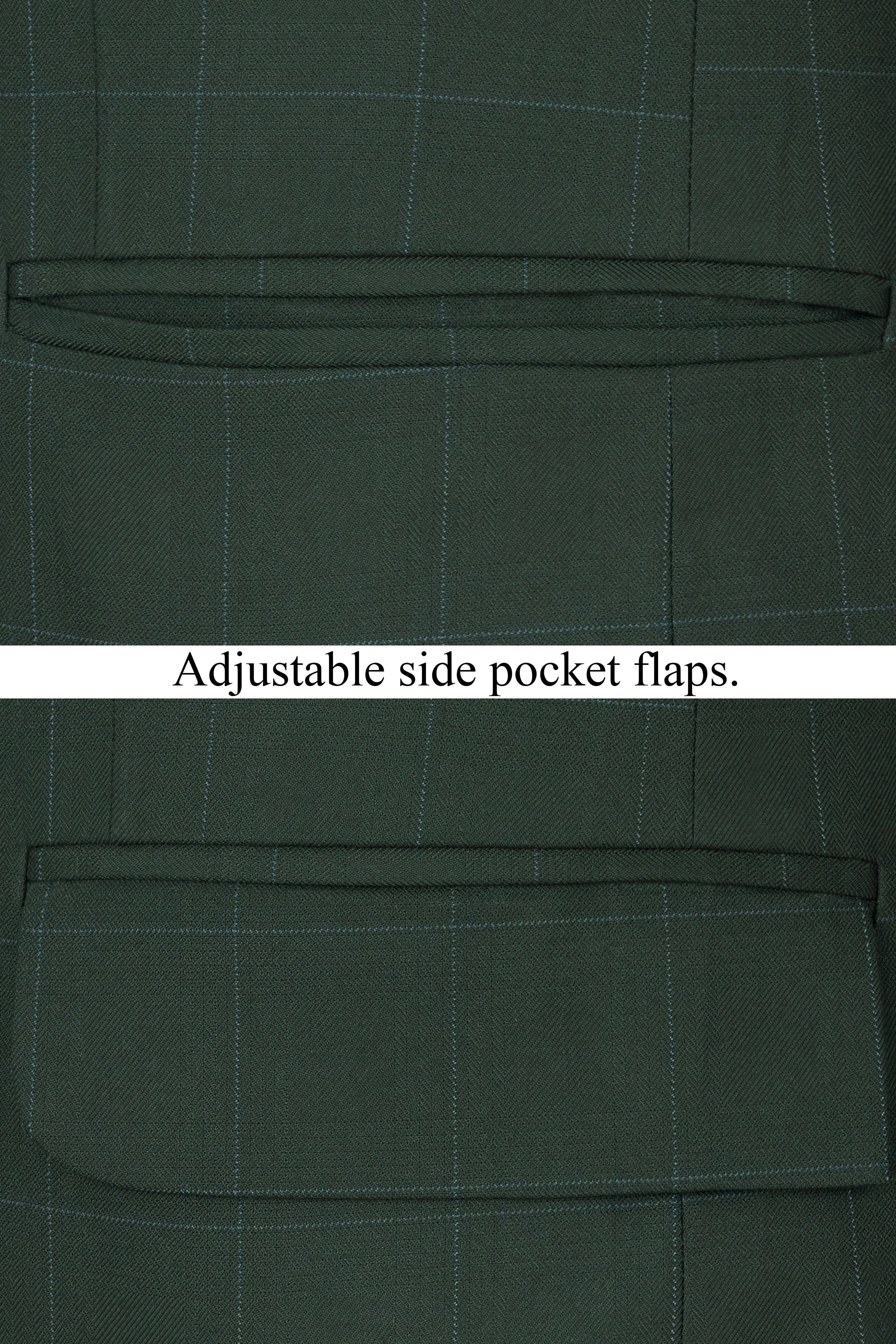 Gunmetal Green Subtle Windowpane Tuxedo Blazer