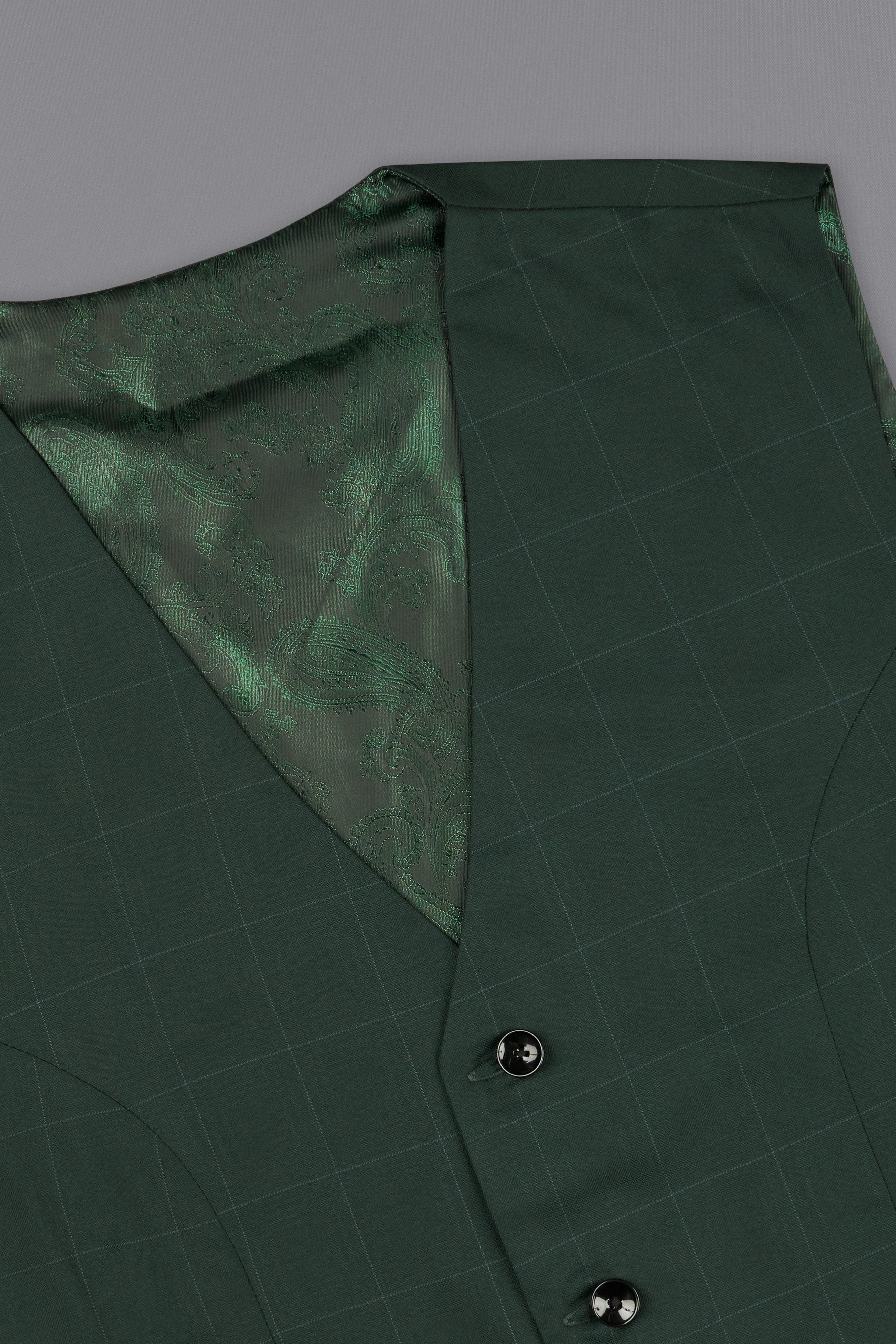 Gunmetal Green Subtle Windowpane Tuxedo Blazer