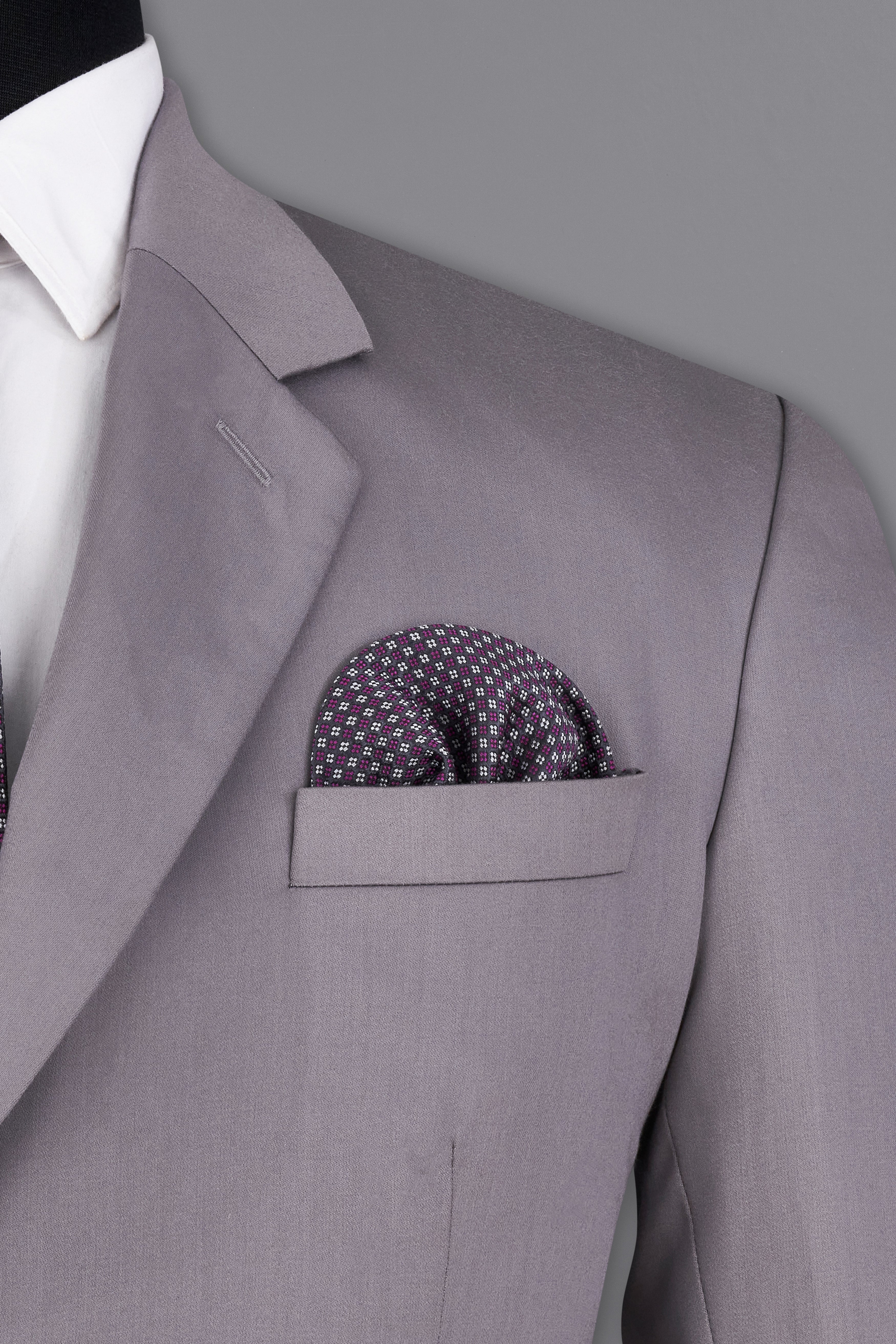 Light Gray Subtle Sheen Single Breasted Blazer