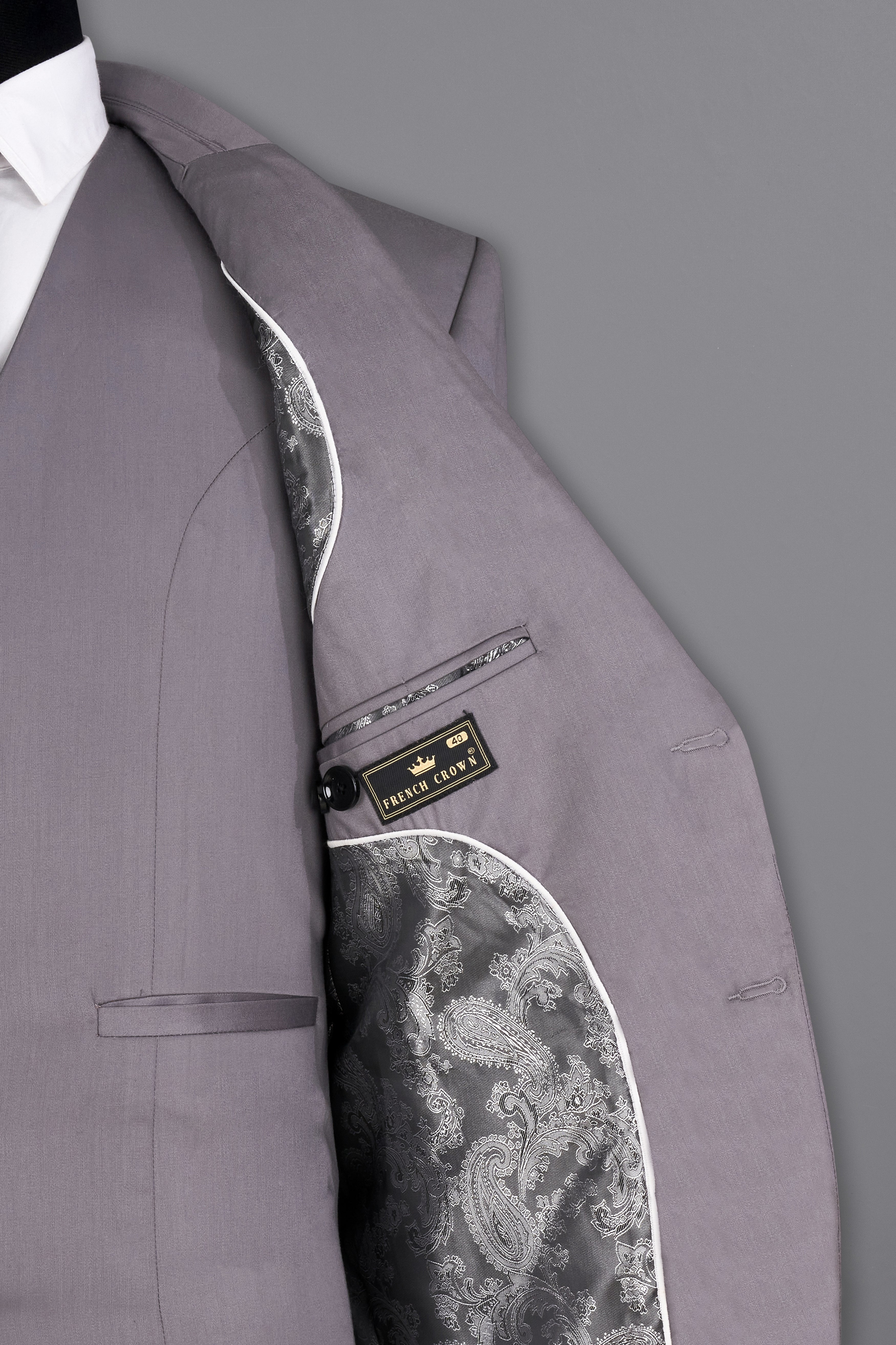 Light Gray Subtle Sheen Single Breasted Blazer