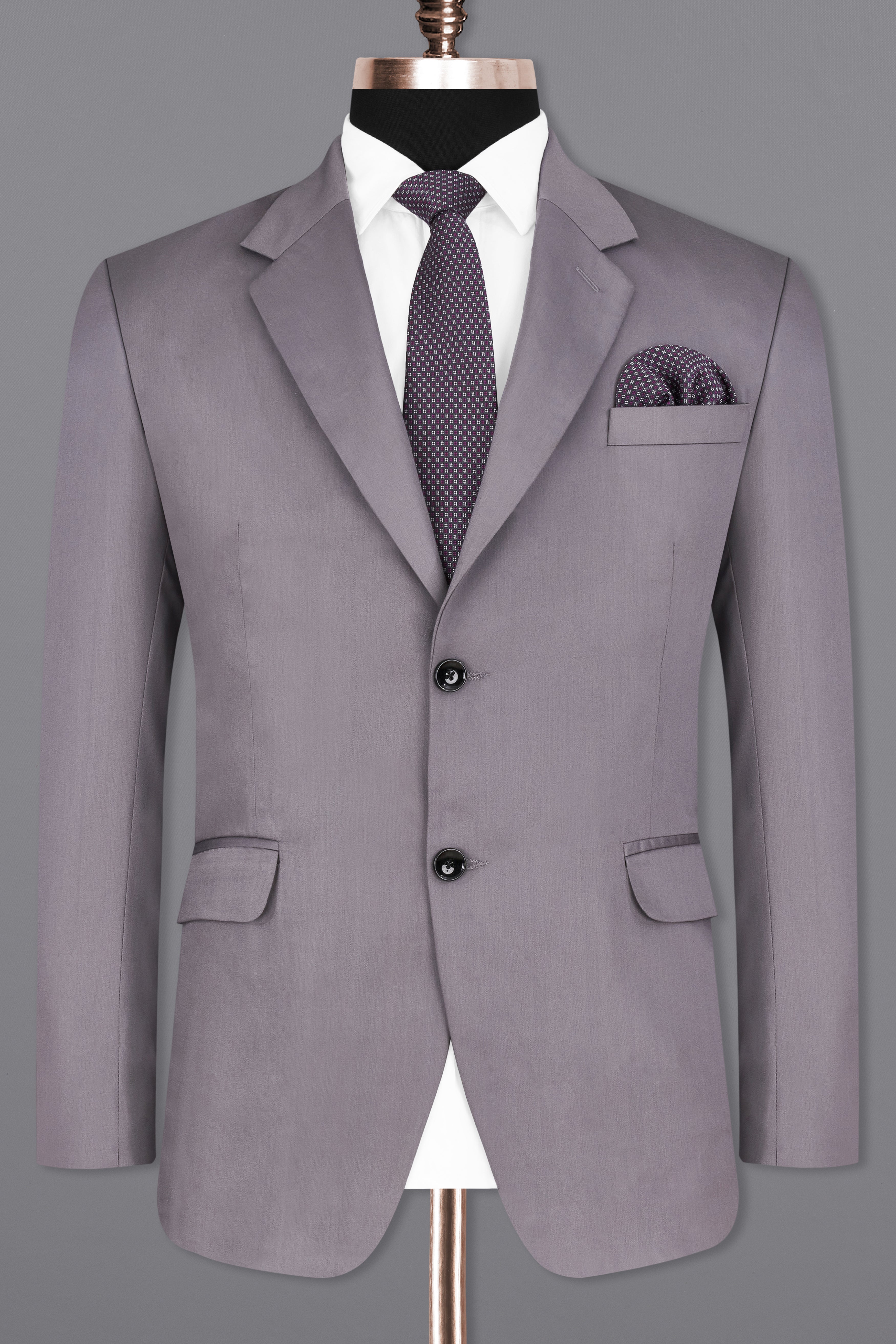 Light Gray Subtle Sheen Single Breasted Blazer
