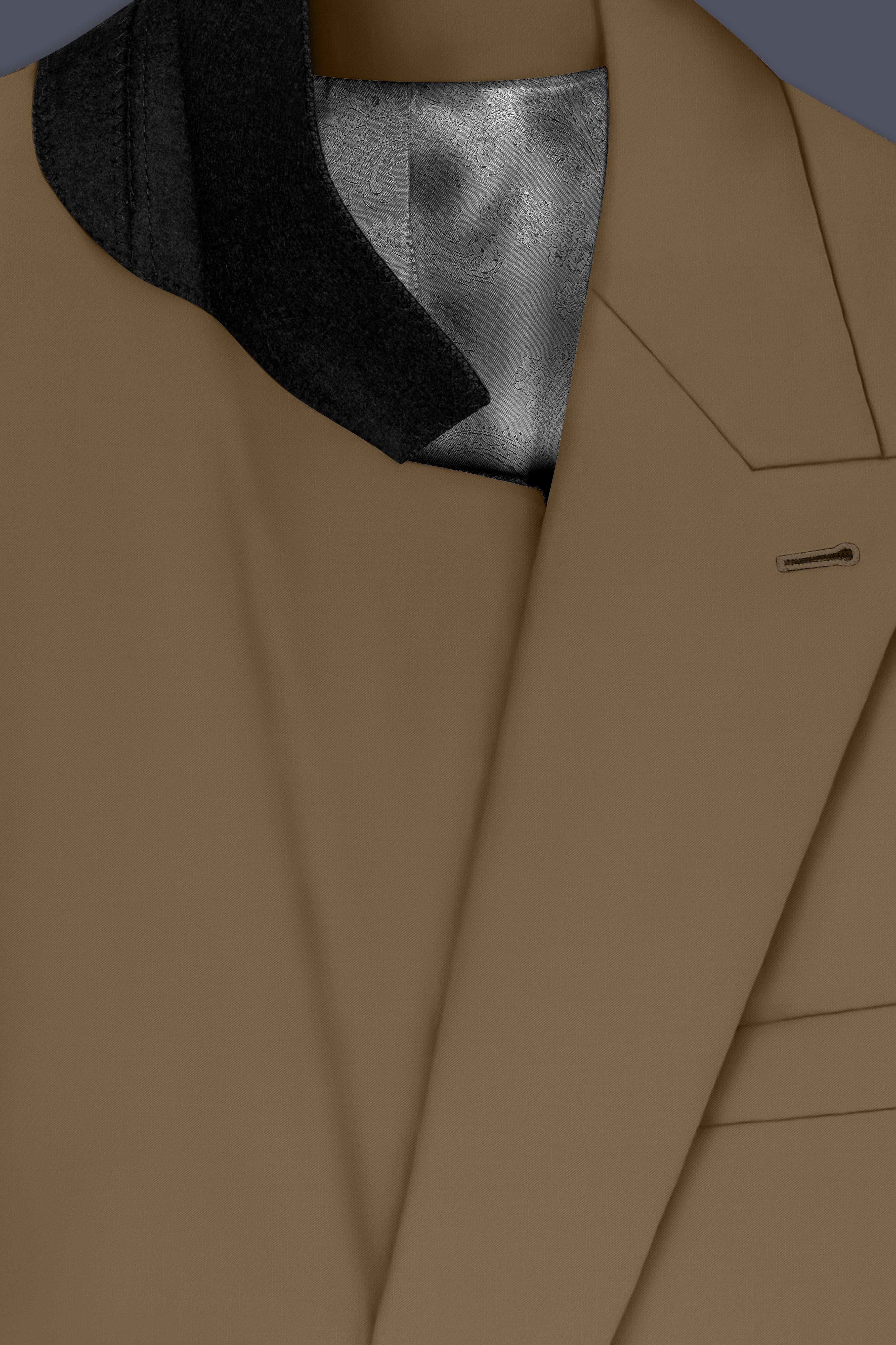 Khaki Brown Double Breasted Blazer