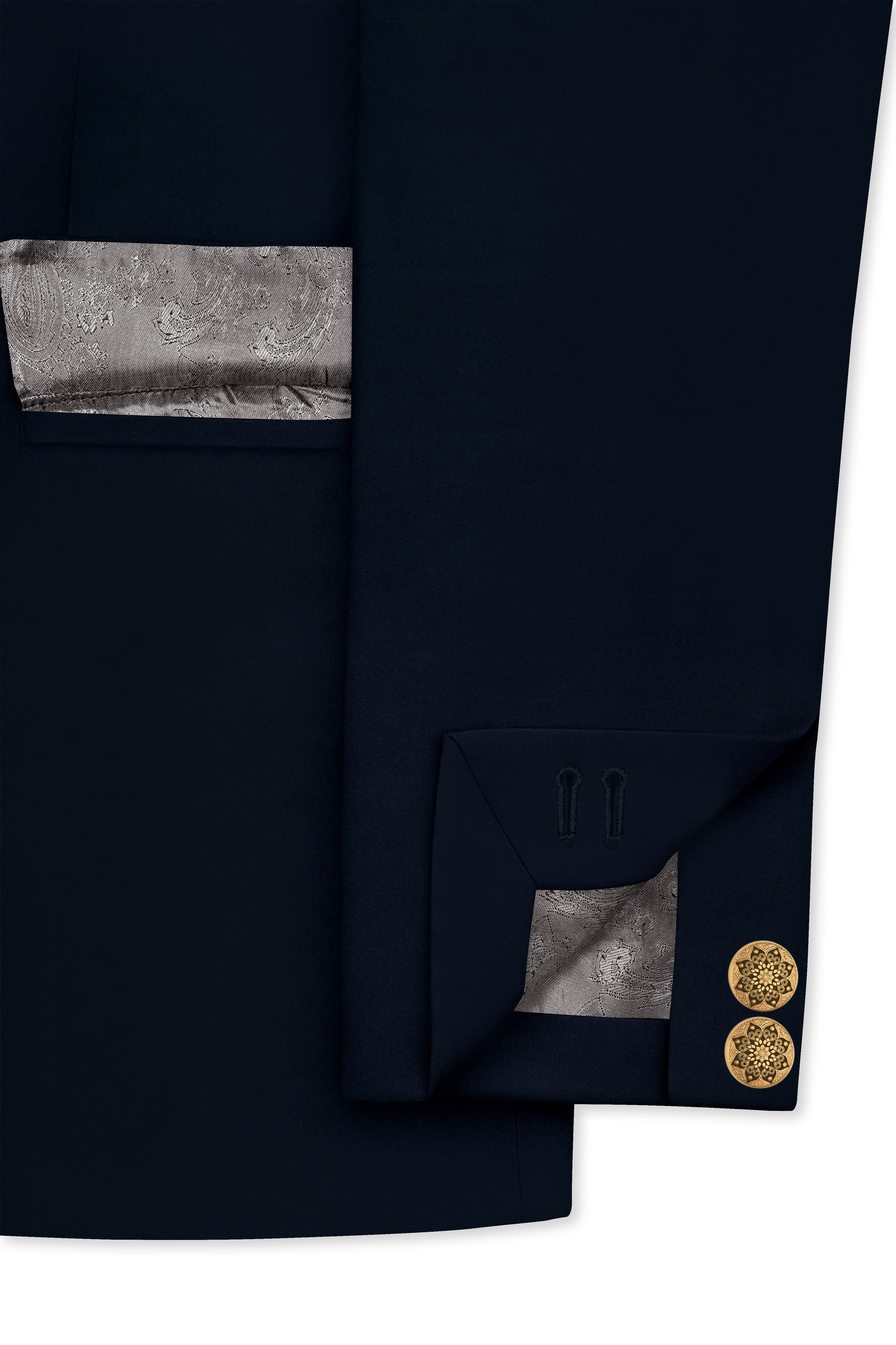 Baltic Sea Blue Premium Cotton Bandhgala Blazer