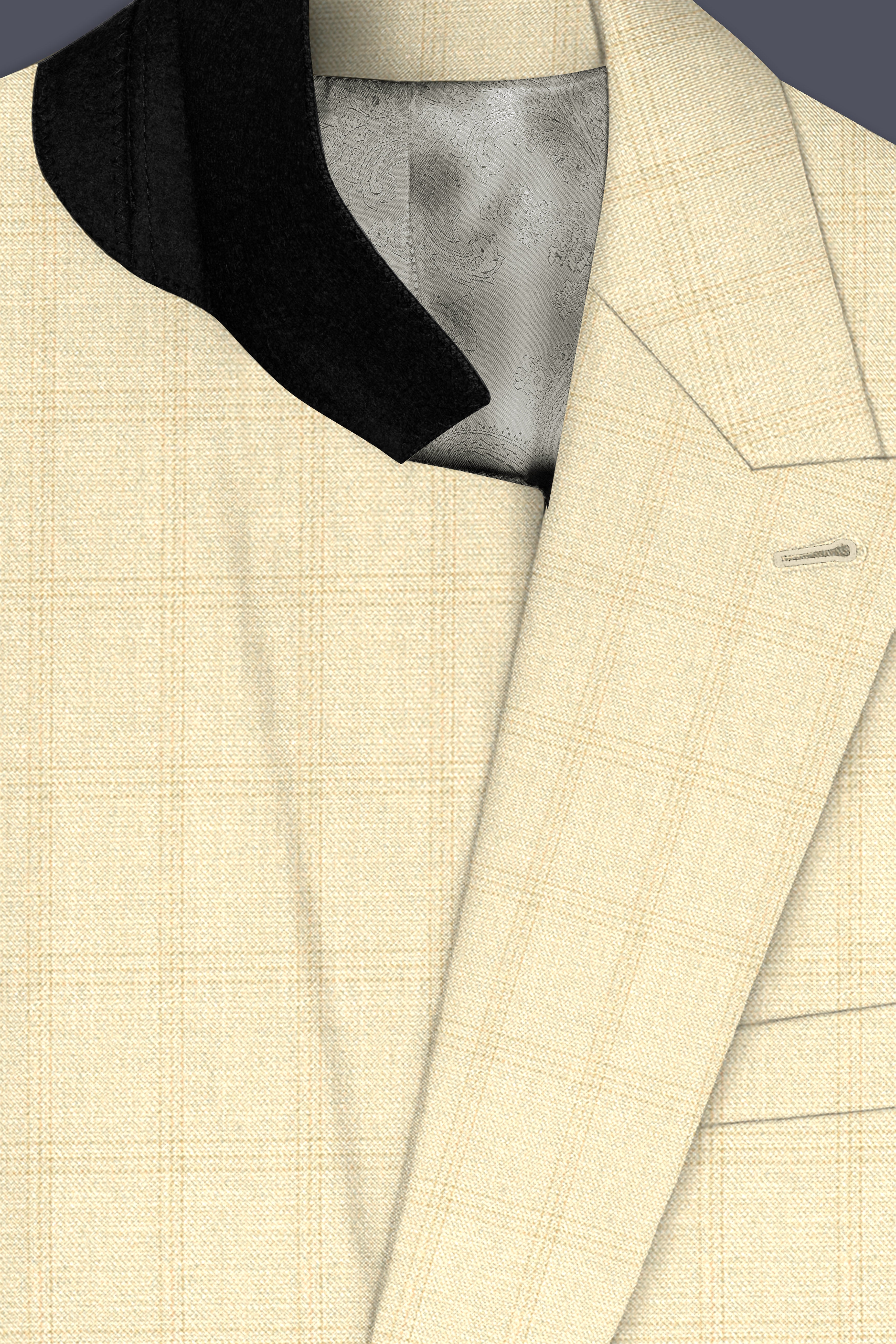 Calm Shell Brown Subtle Plaid Double Breasted Blazer