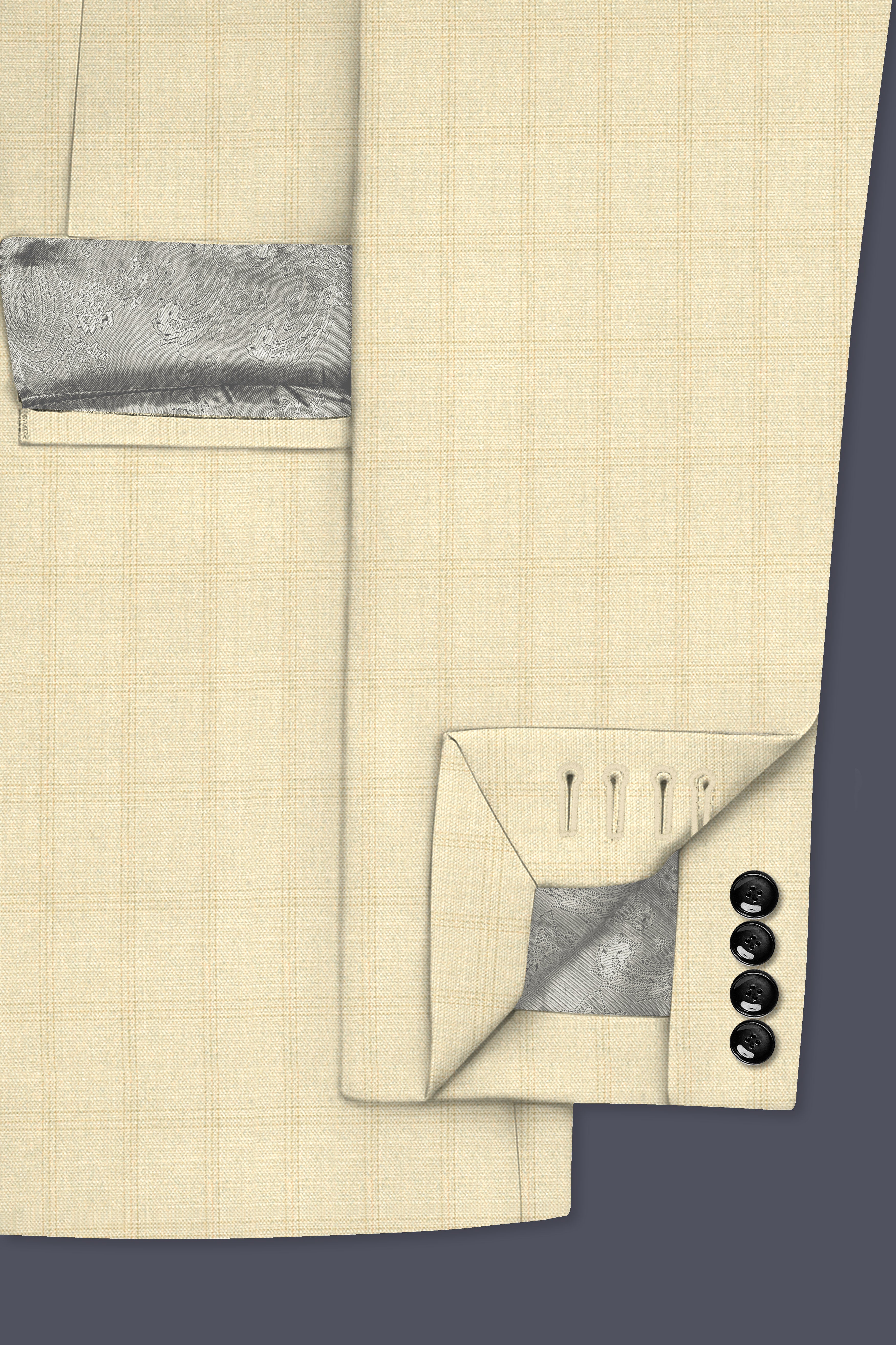 Calm Shell Brown Subtle Plaid Double Breasted Blazer