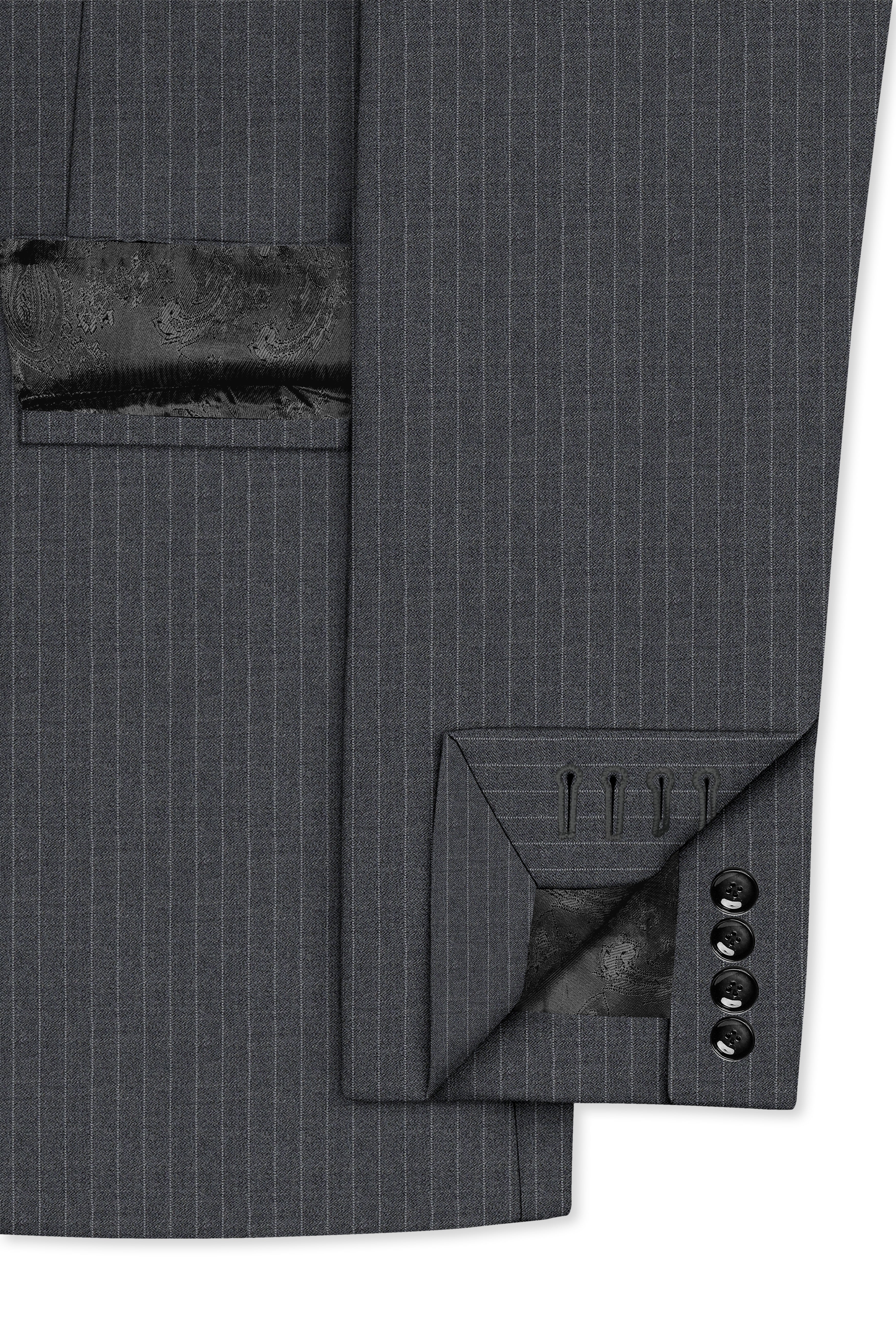 Ironside Gray Striped Single Breasted Blazer