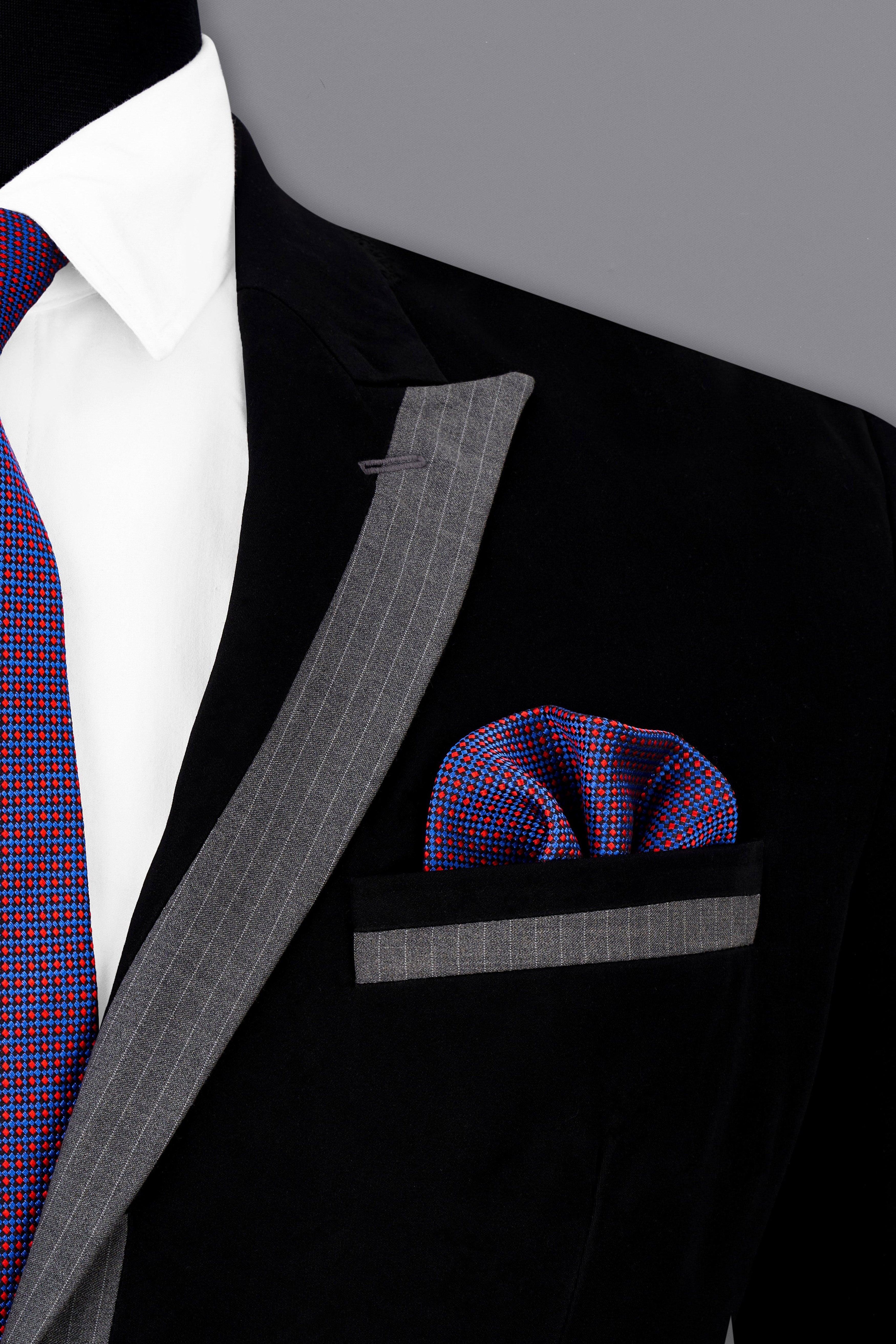 Noirex-Korean Black ( The Best Black We Have ) with Gray 4-Way Stretch Wrinkle-Free Single Breasted Designer Blazer