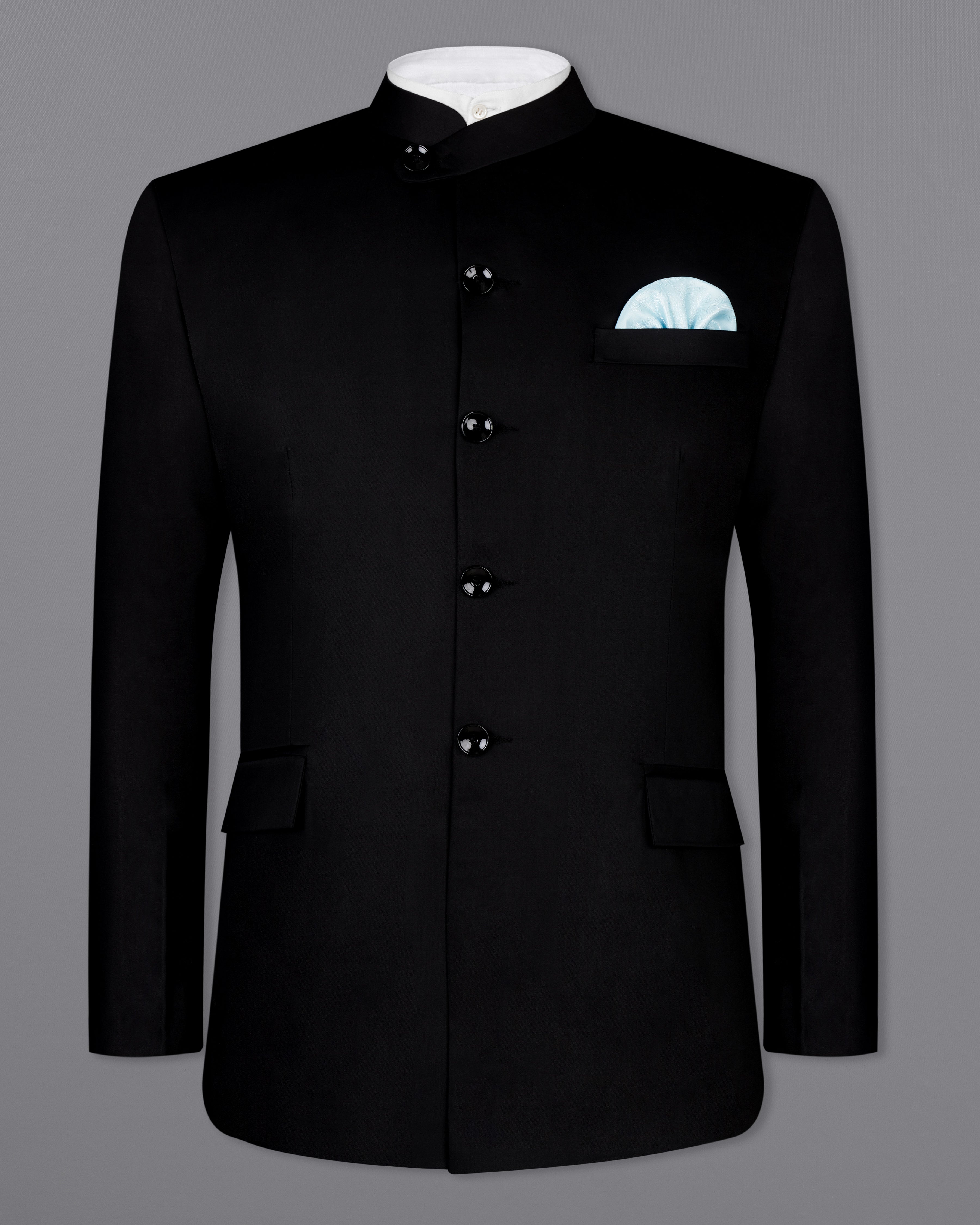 Korean Black (The Best Black We Have ) 4-Way Stretch Bandhgala Designer Blazer