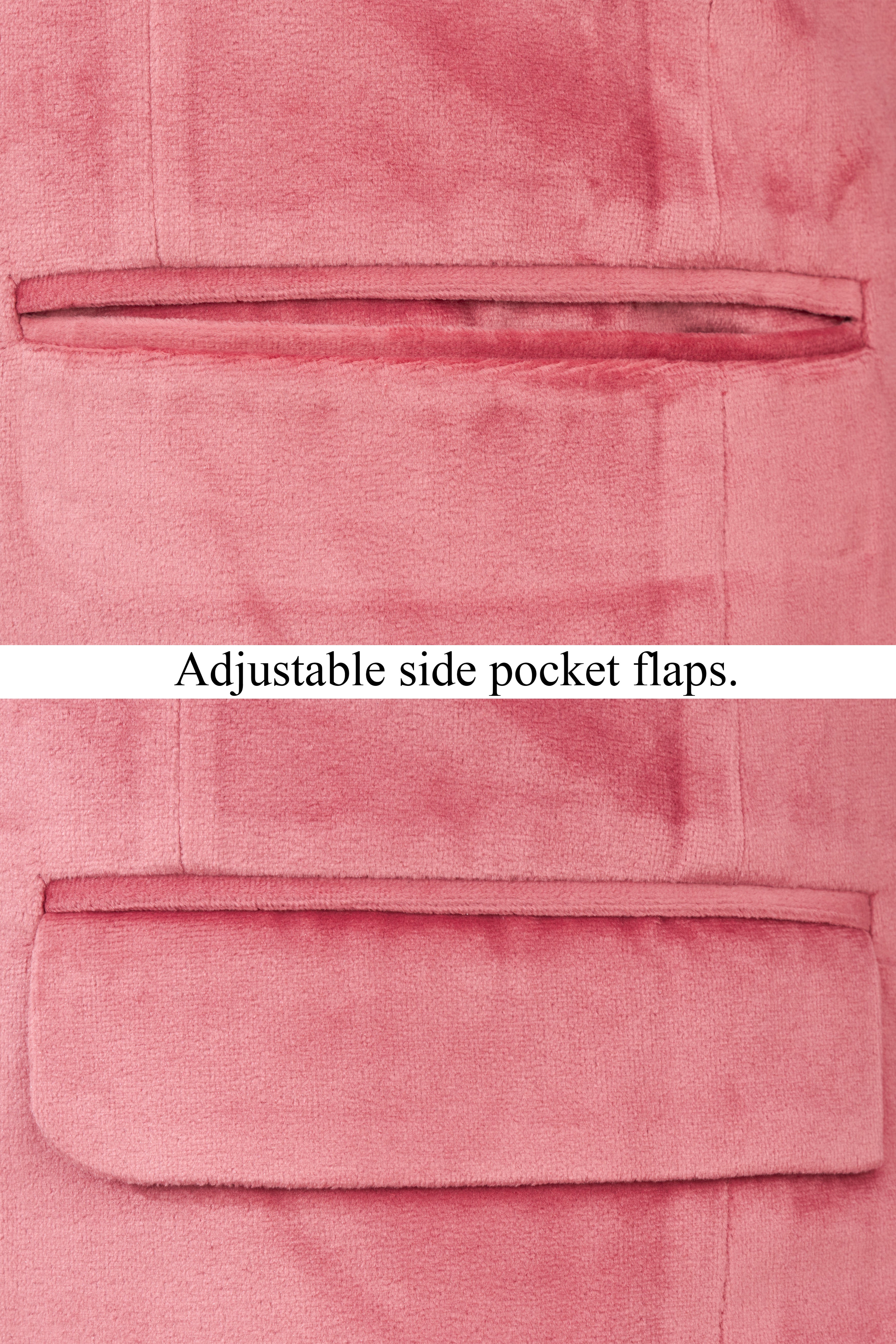 Rose Taupe Pink Single Breasted Velvet Blazer