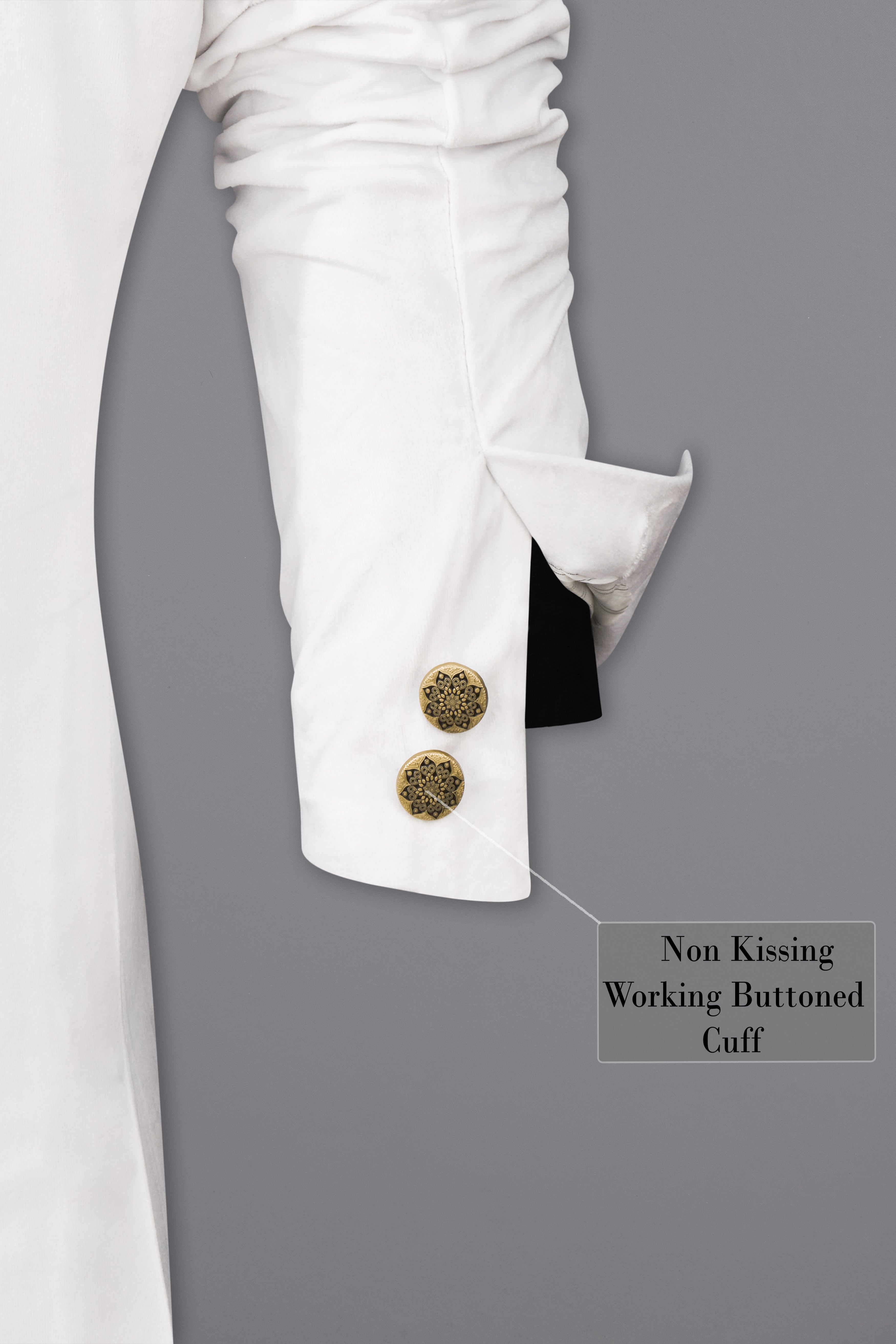 Bright White Bandhgala Velvet Blazer