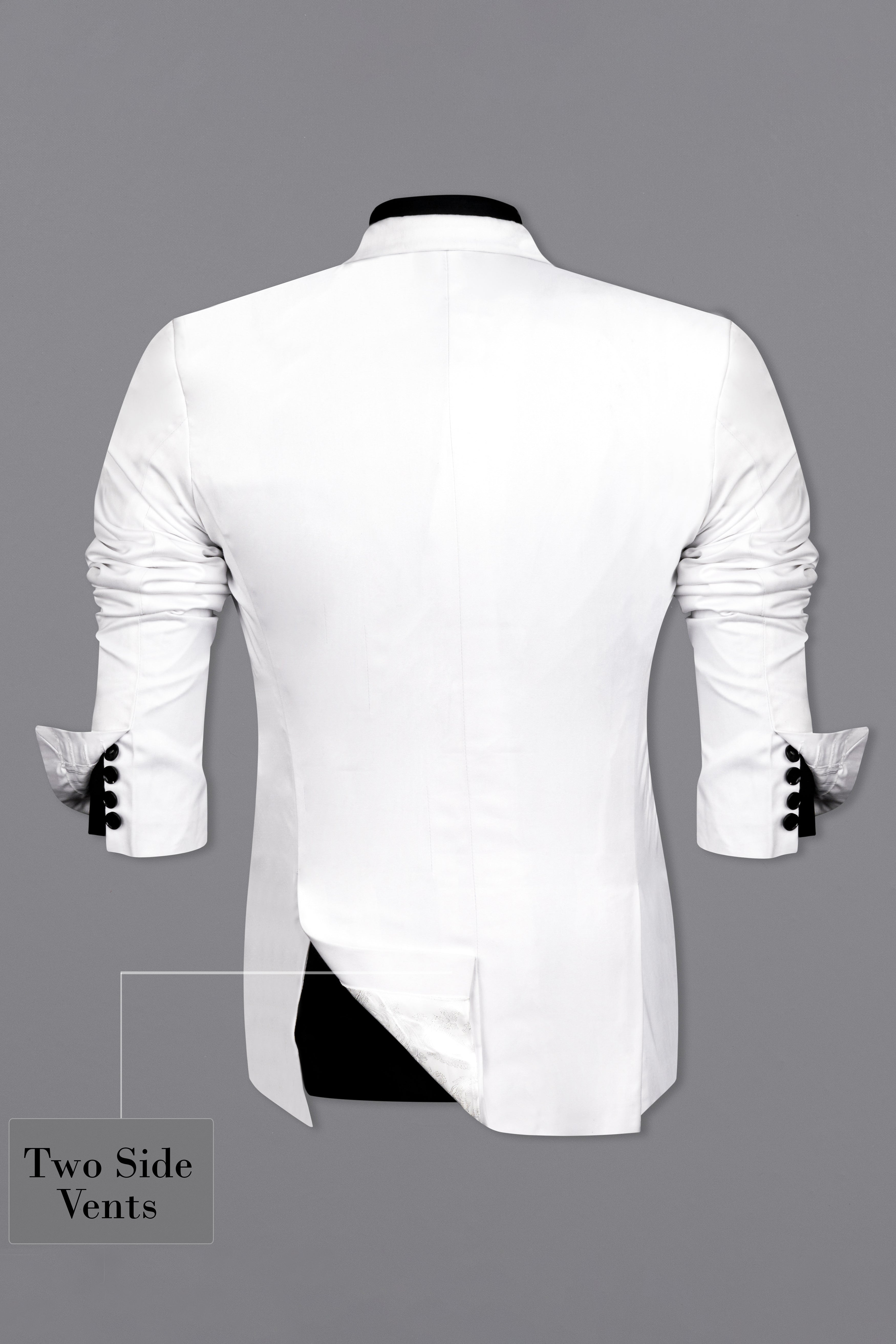 Bright White With Attractive Stretchable Hand Painted Single Breasted Designer Blazer