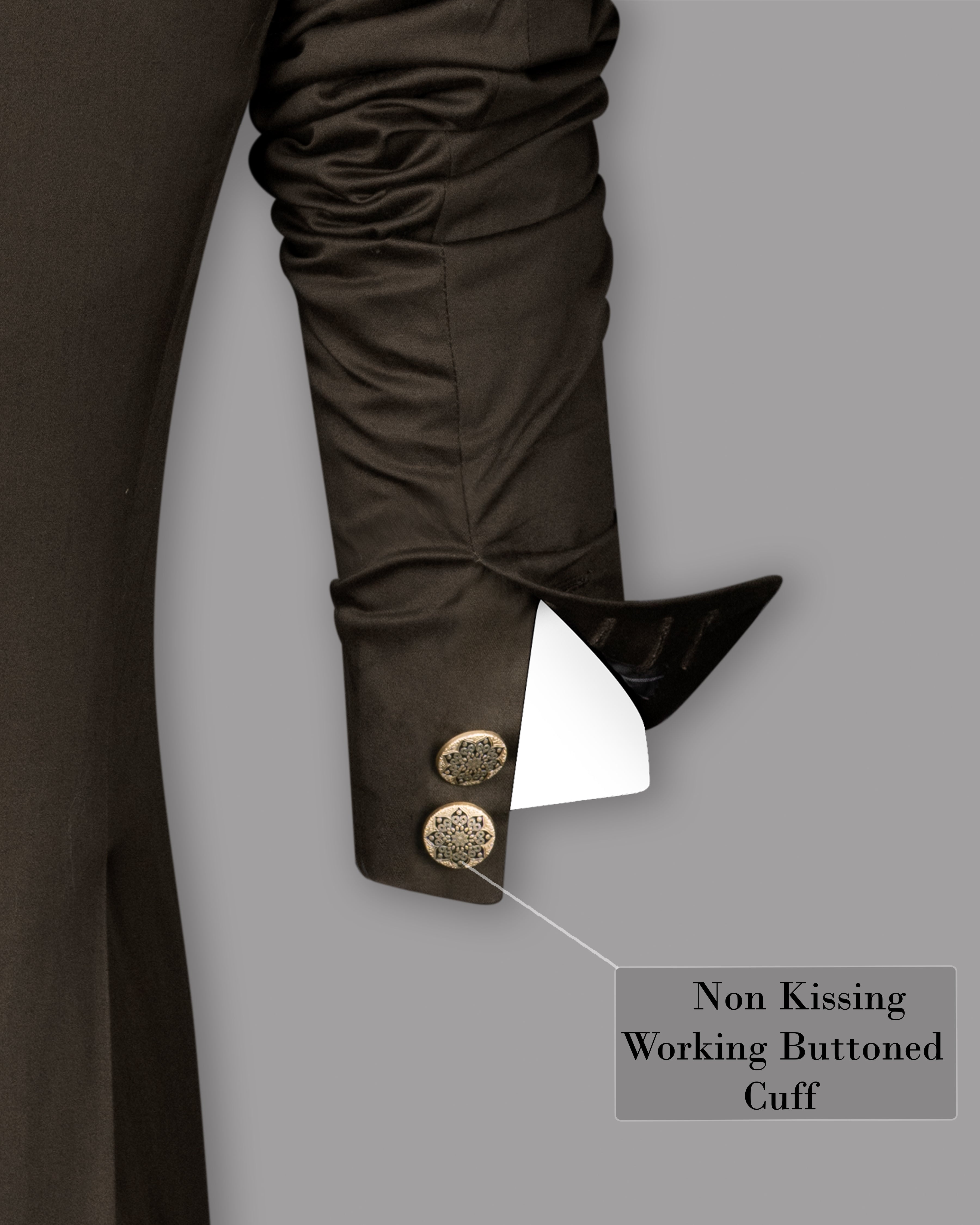 Walnut Brown Stretchable Premium Cotton Bandhgala traveler Blazer