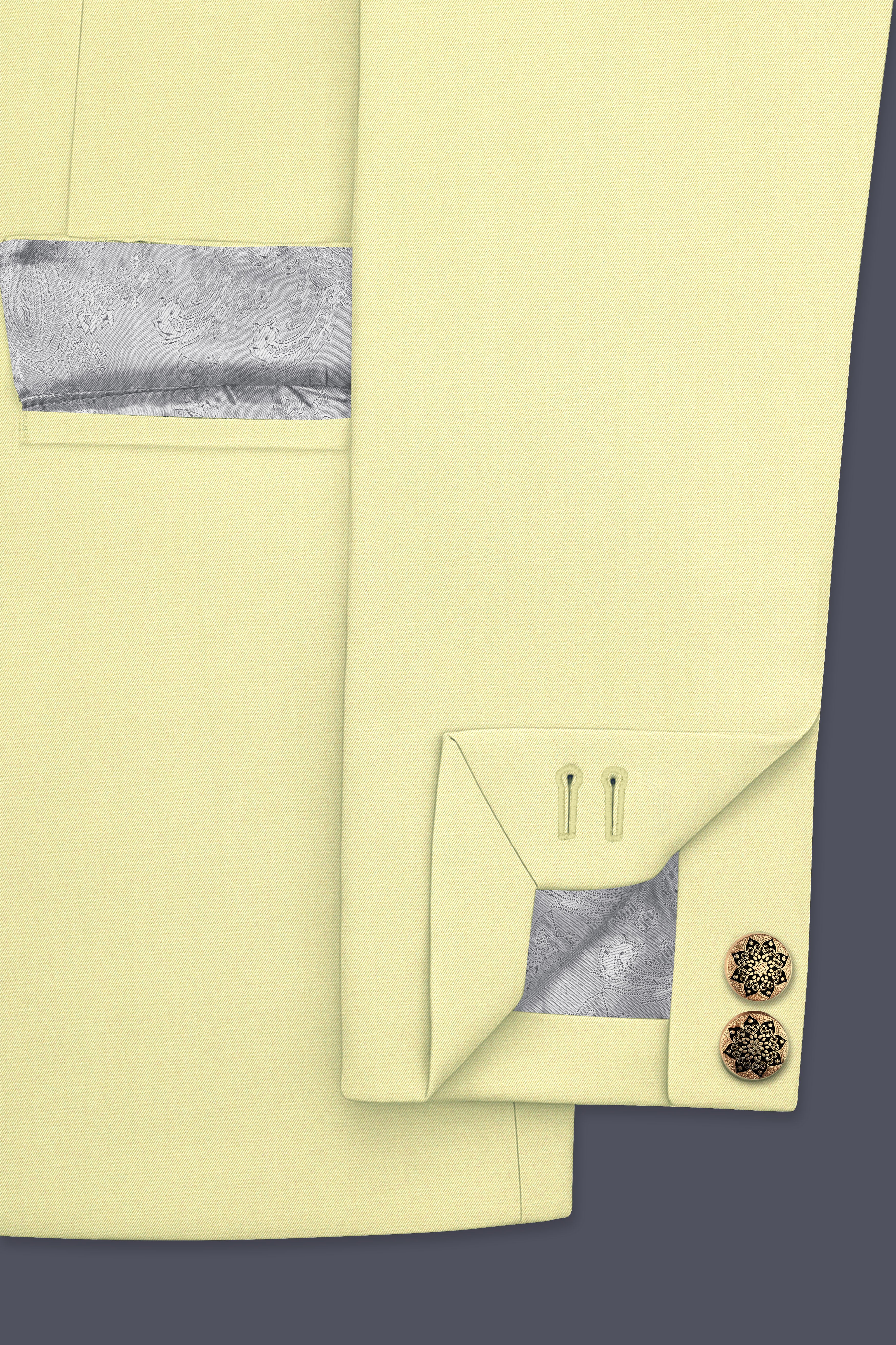 Maize Cream Stretchable Bandhgala Premium Cotton traveler Blazer