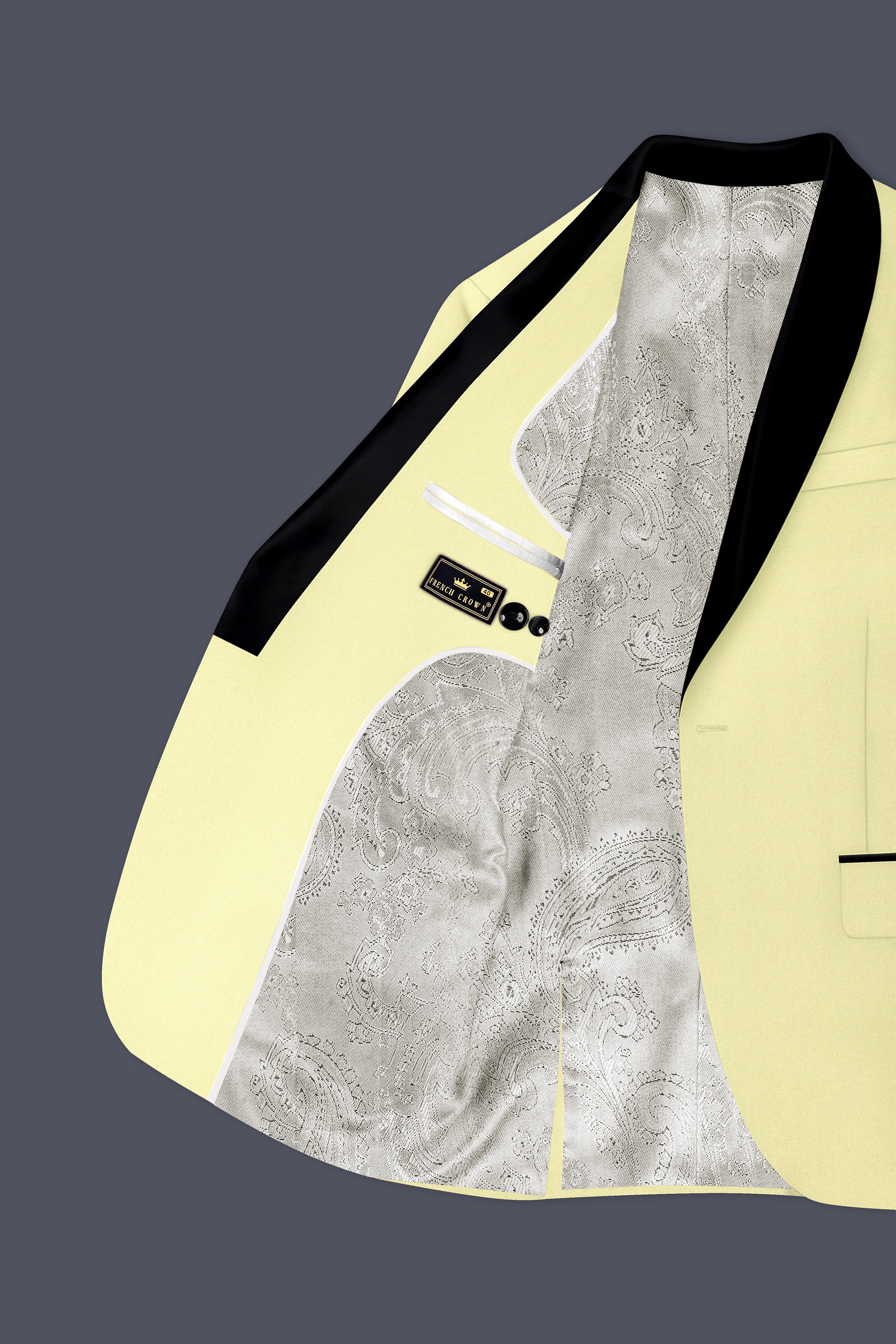 Maize Cream Tuxedo Premium Cotton Stretchable traveler Blazer