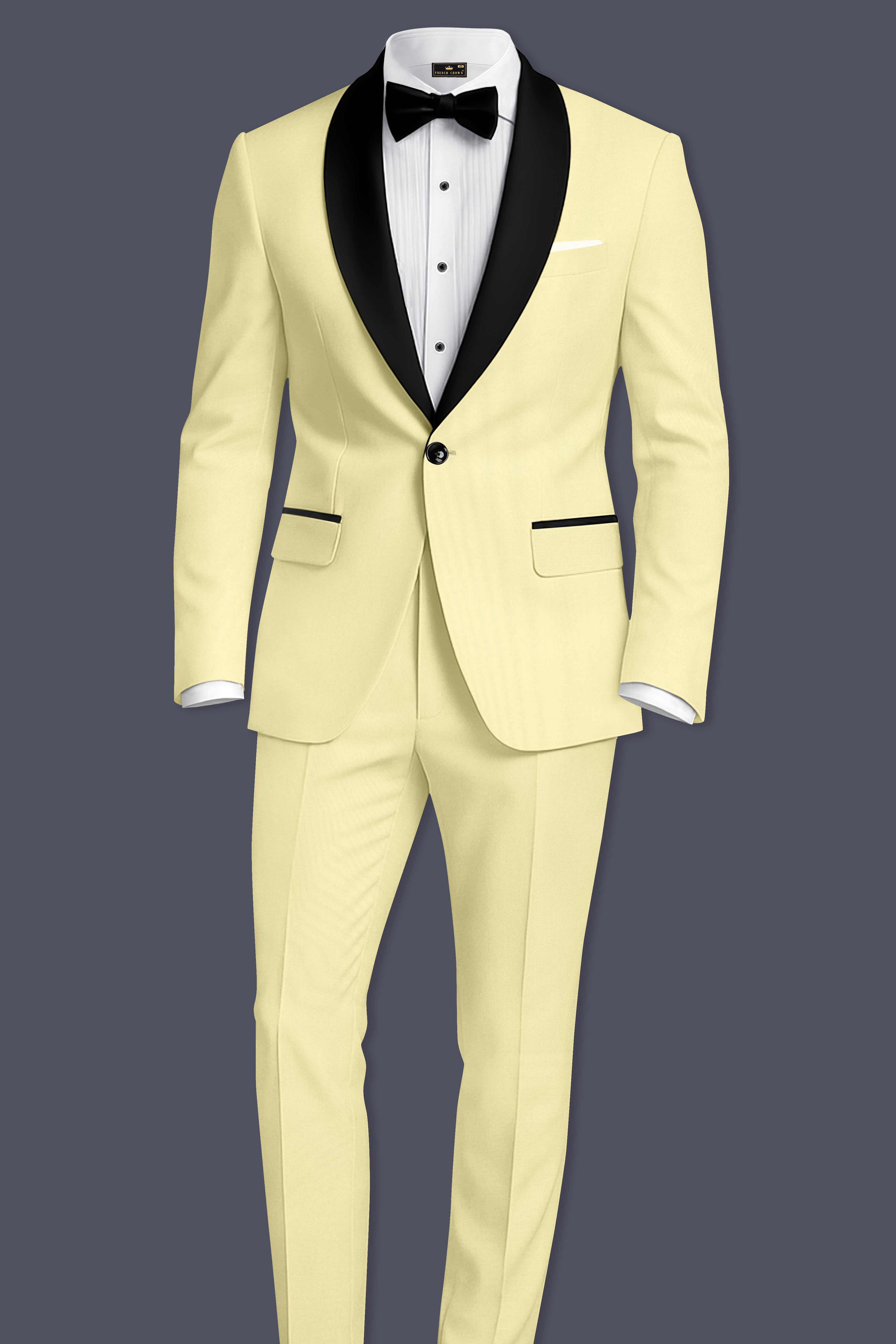 Maize Cream Tuxedo Premium Cotton Stretchable traveler Blazer