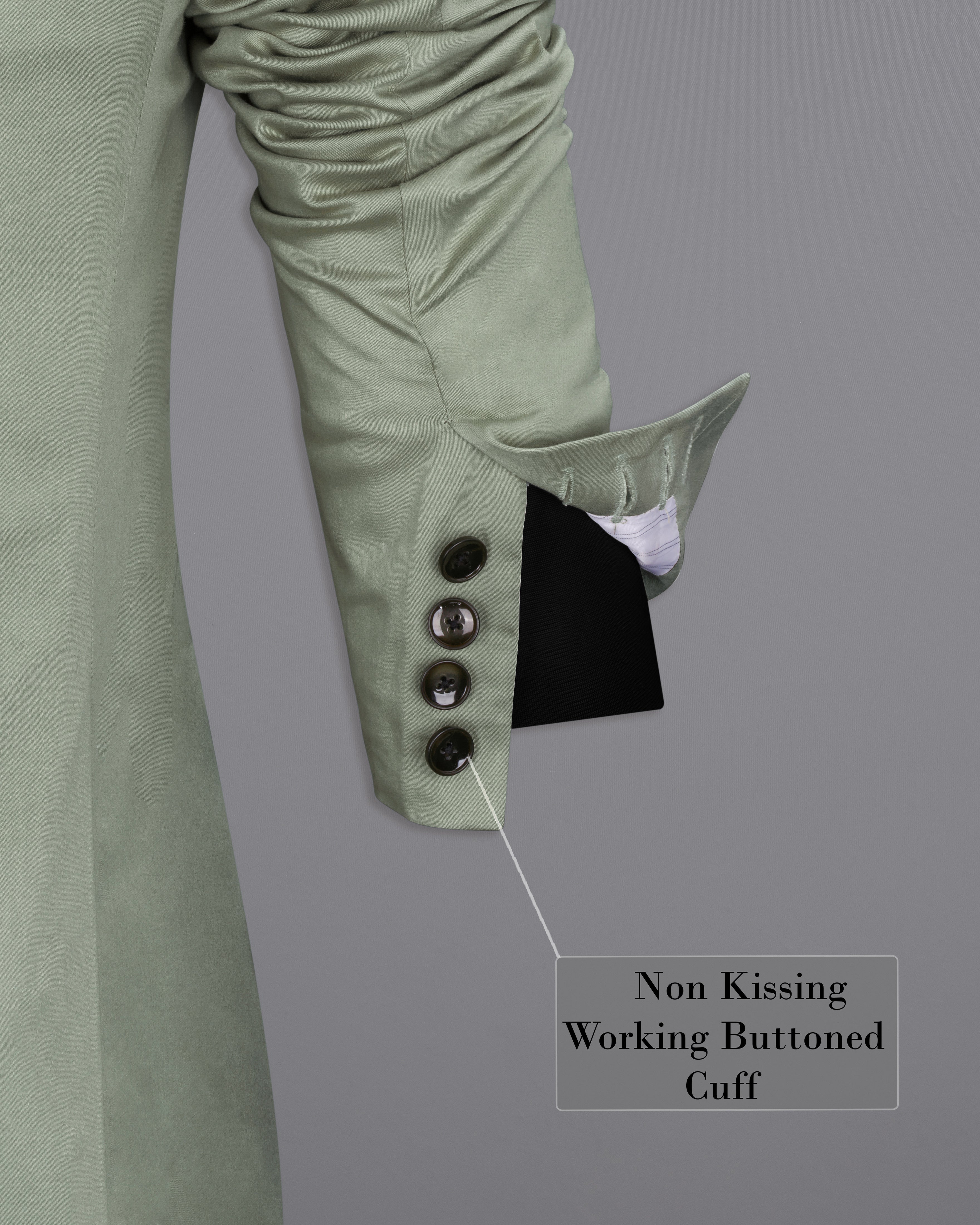 Granite Green Stretchable Double Breasted Premium Cotton traveler Blazer