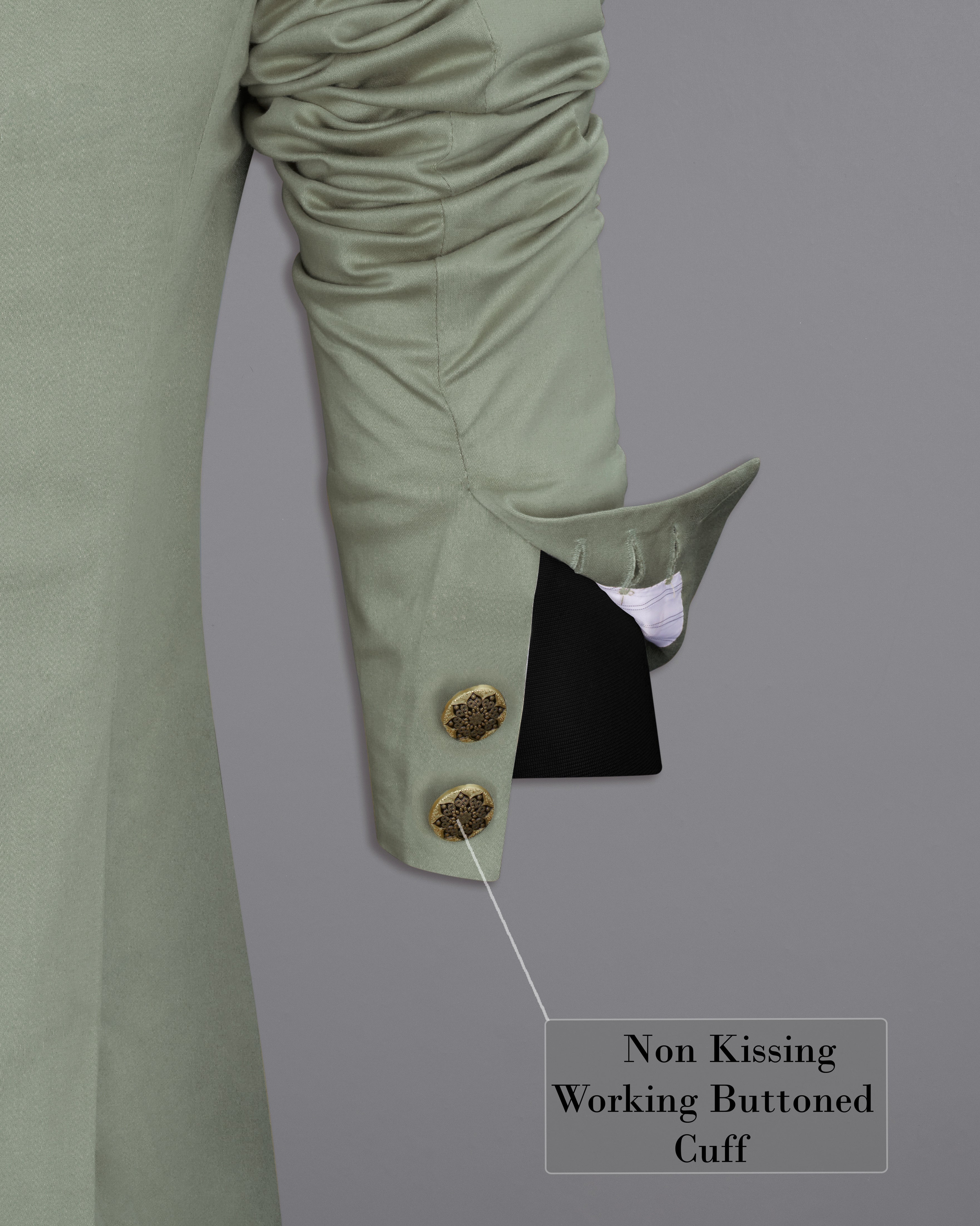 Granite Green Bandhgala Premium Cotton Stretchable traveler Blazer