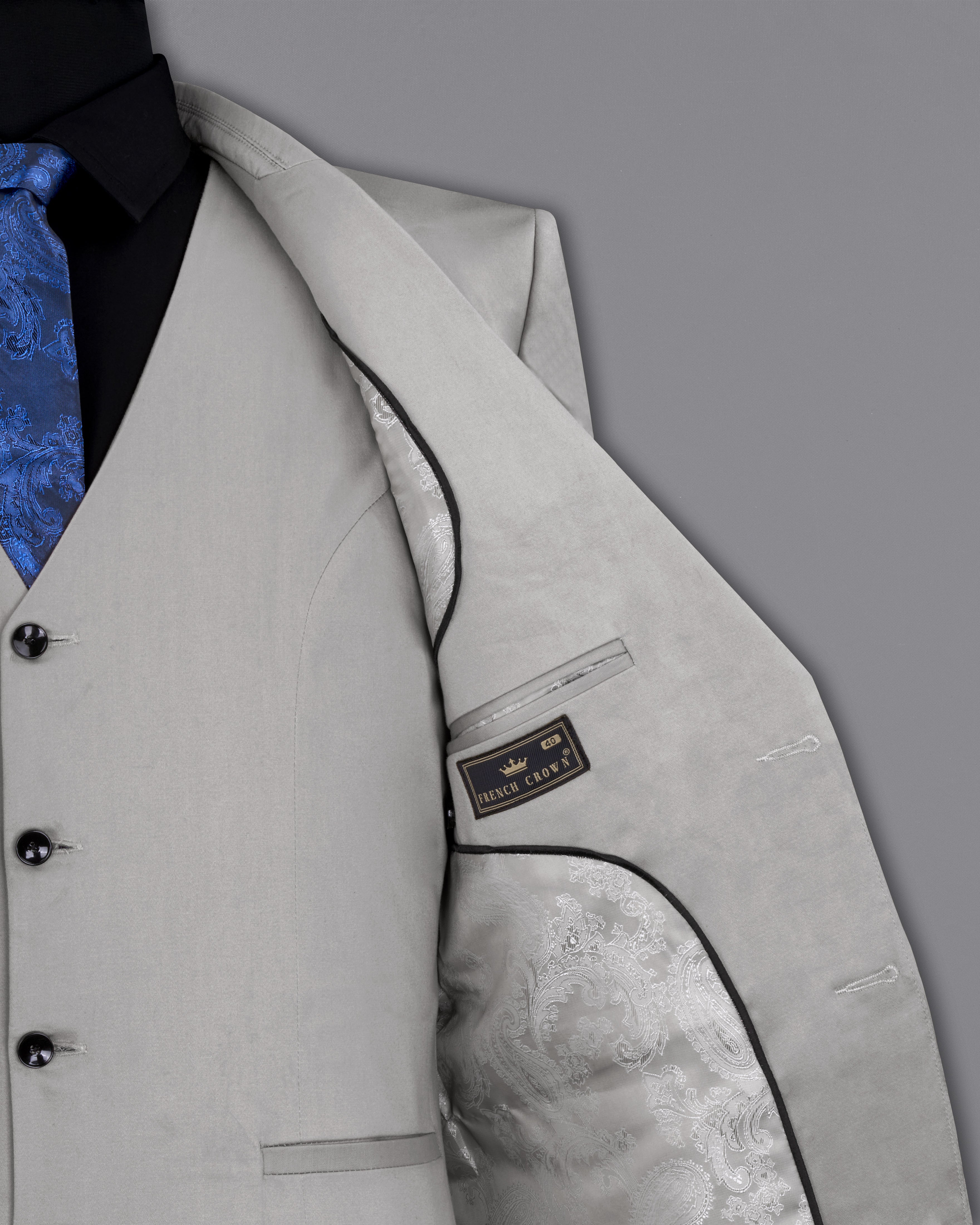 Martini Gray Stretchable Premium Cotton traveler Blazer